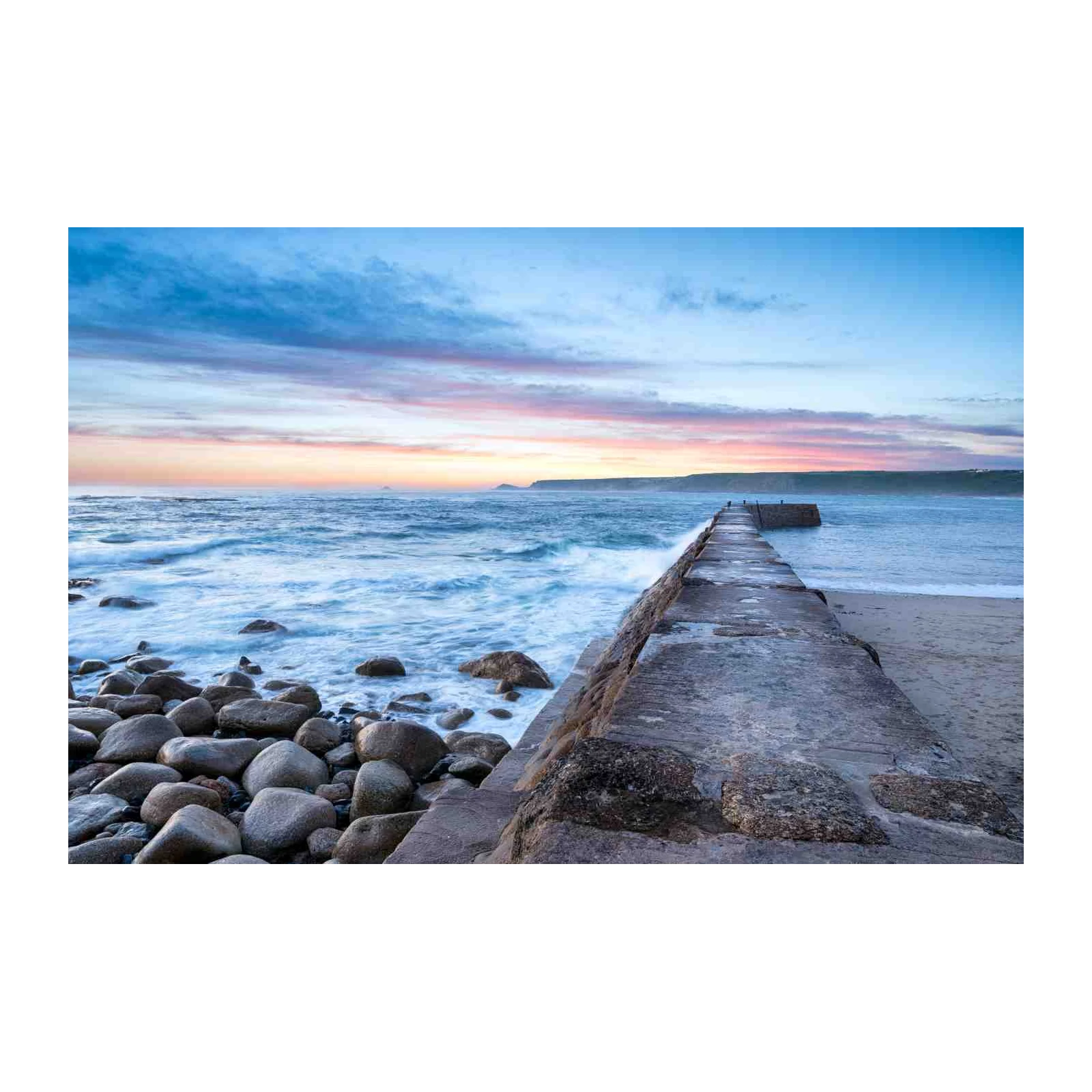 Tranquil Coastal Pier Sunset Wall Art