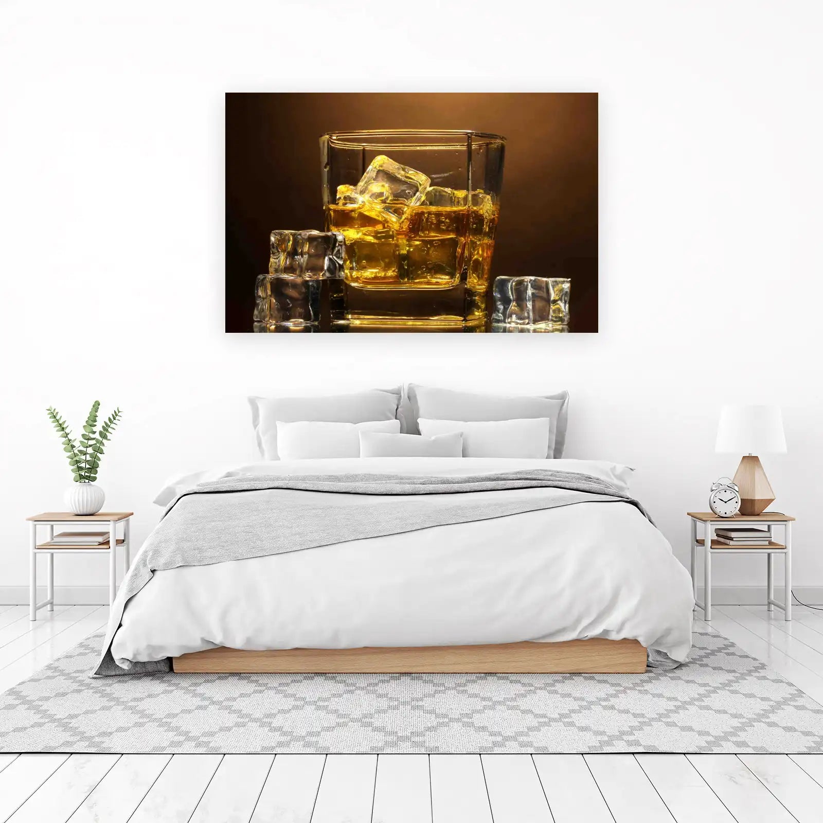 Golden Hour Whiskey Ice Cold Wall Art