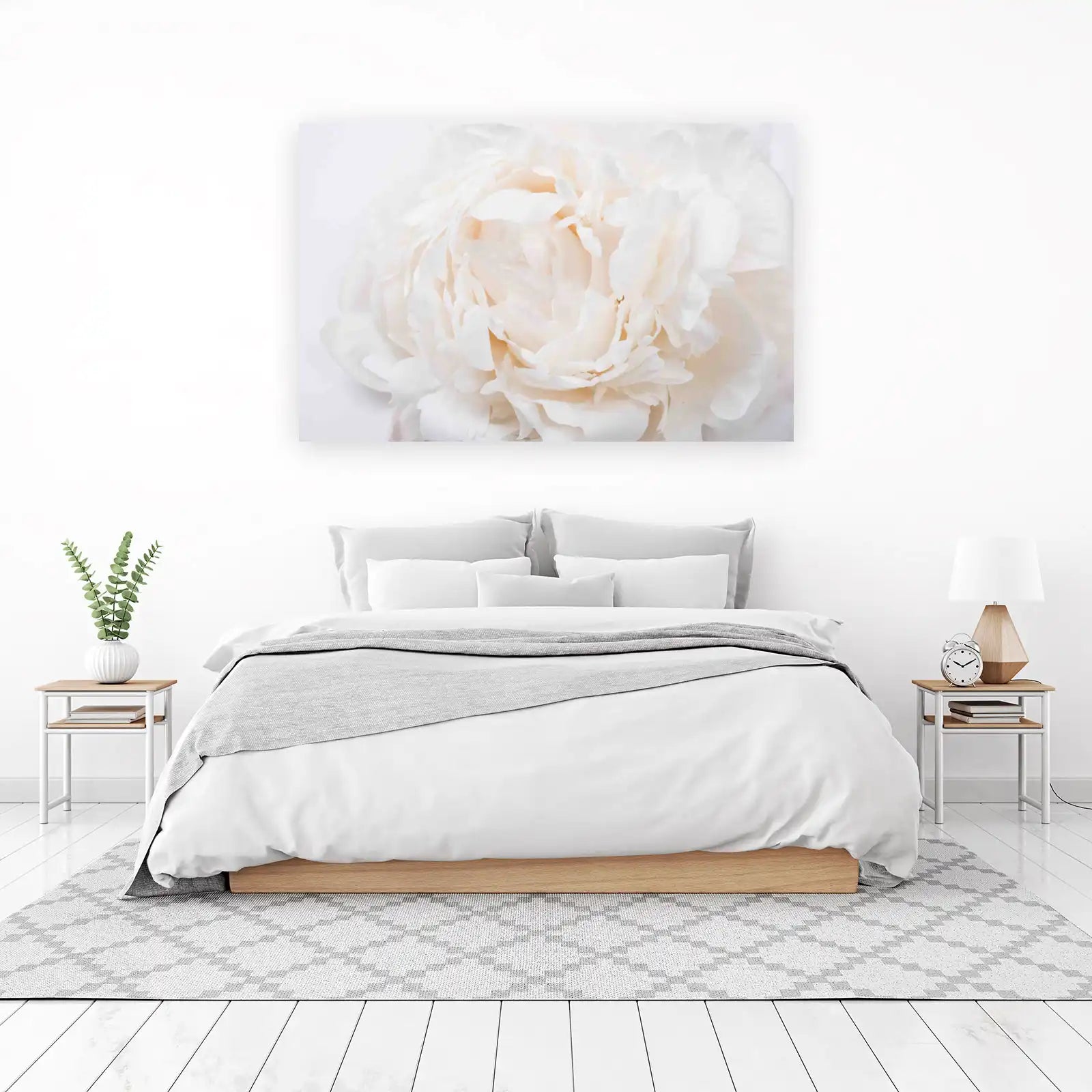 Soft White Peony Bloom Wall Art Art