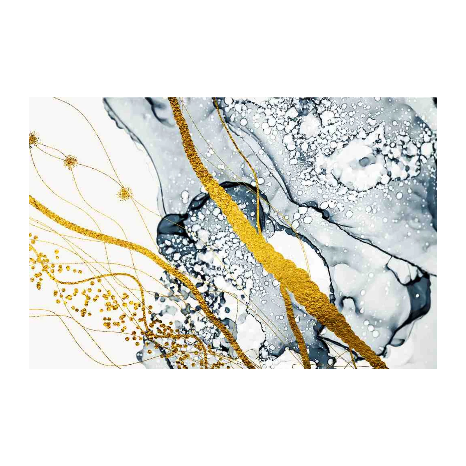 Abstract Gold & Gray Flow Wall Art