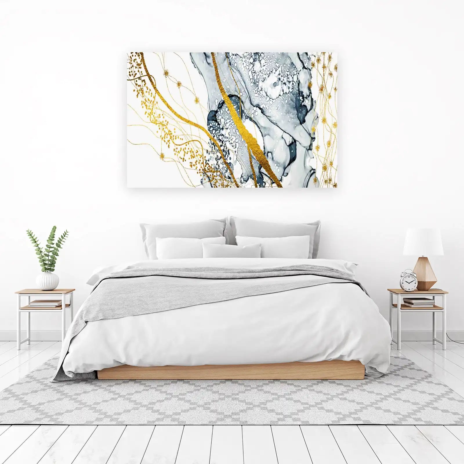 Abstract Gold & Gray Flow Wall Art