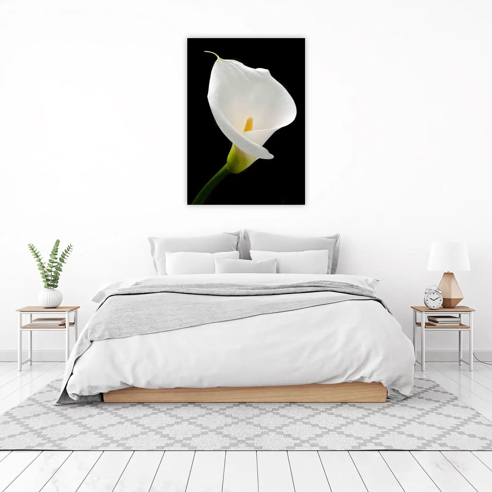 Elegant White Calla Lily Bloom Wall Art