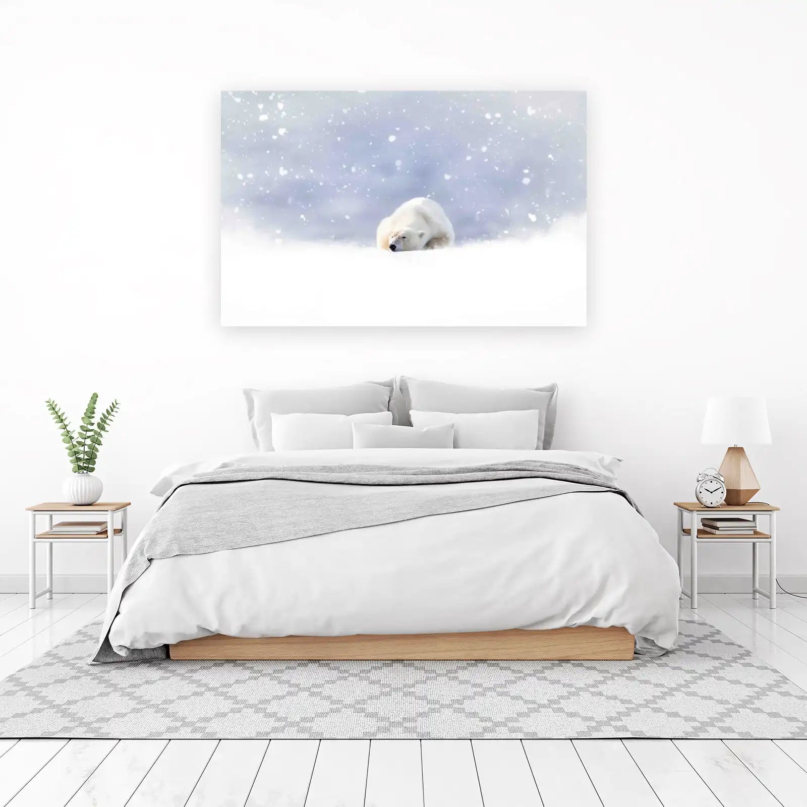 Serene Polar Bear Snowscape Wall Art