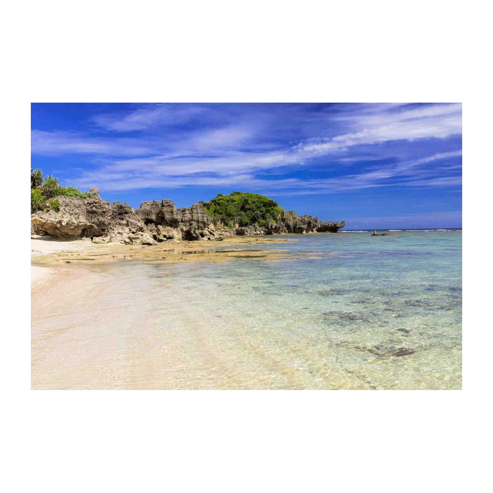 Tropical Beach Paradise Rocky Coast Wall Art
