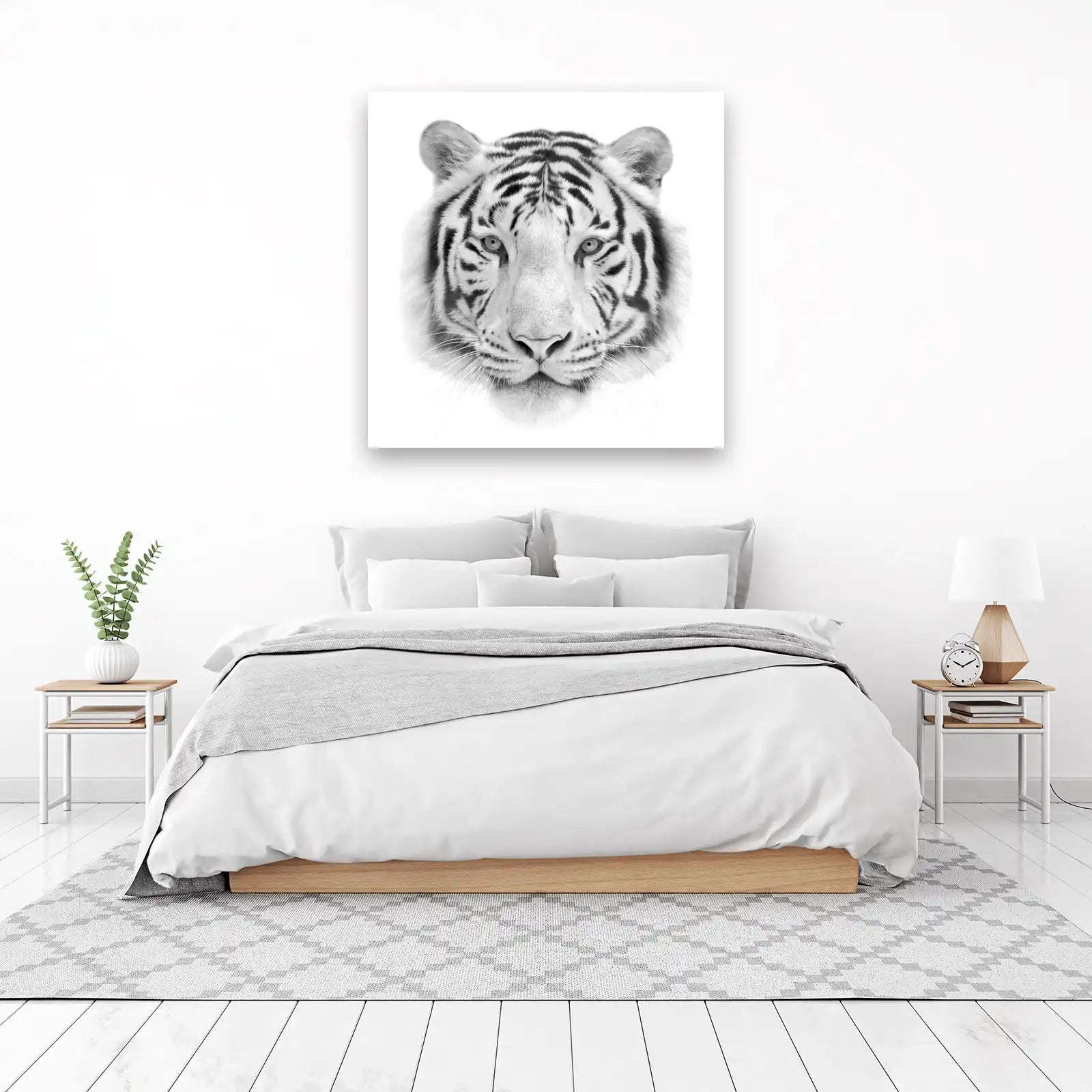 Majestic White Tiger Face Wall Art