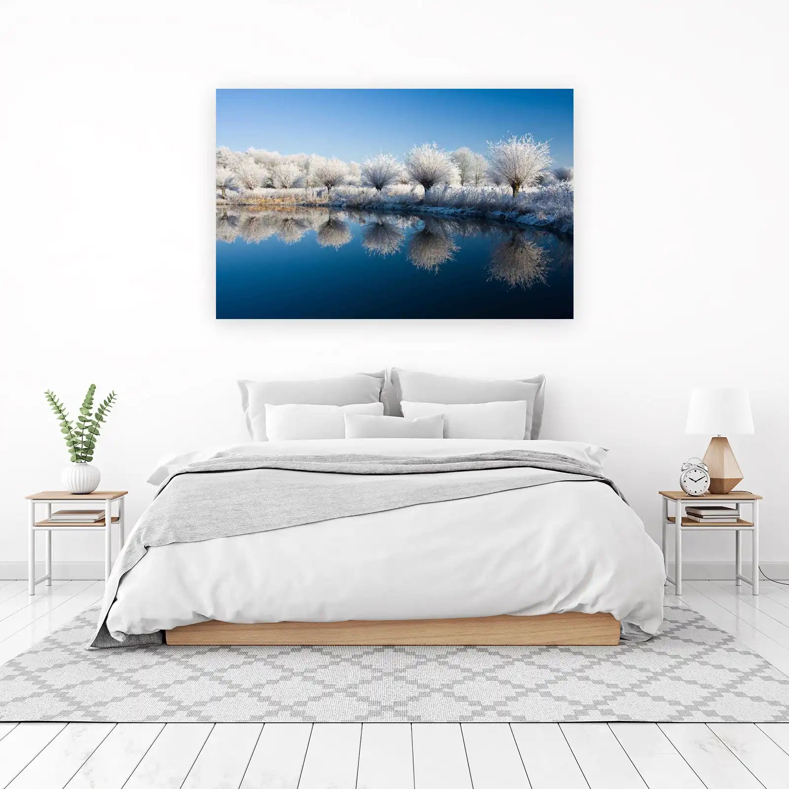 Winter Frost Trees & Lake Wall Art