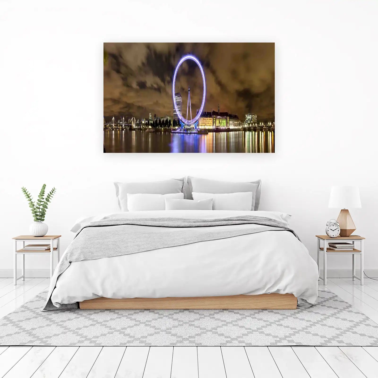 London Eye at Night Panoramic Wall Art