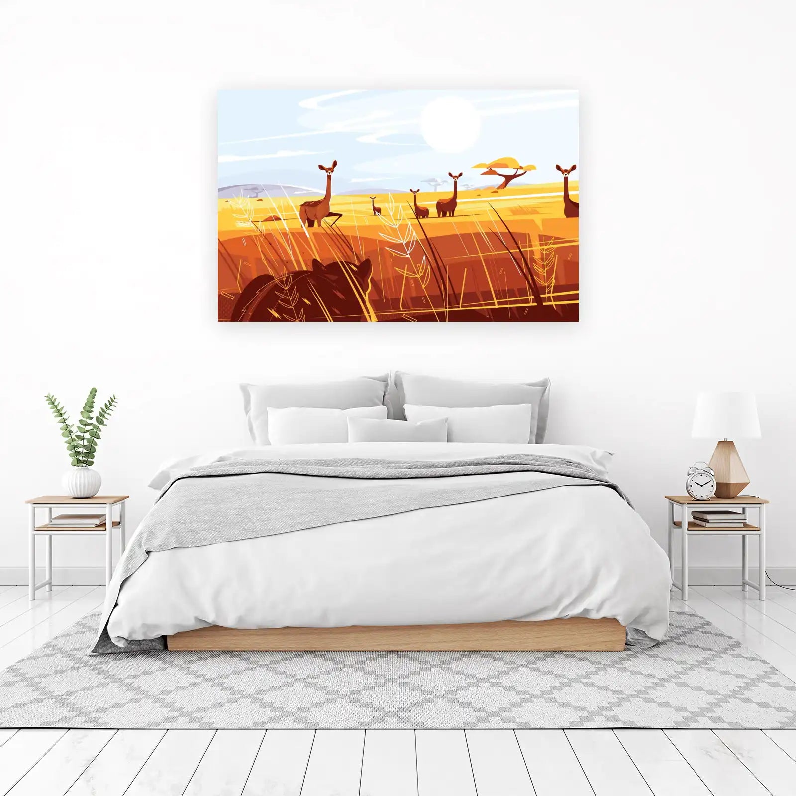 African Safari Giraffe Family Wall Art
