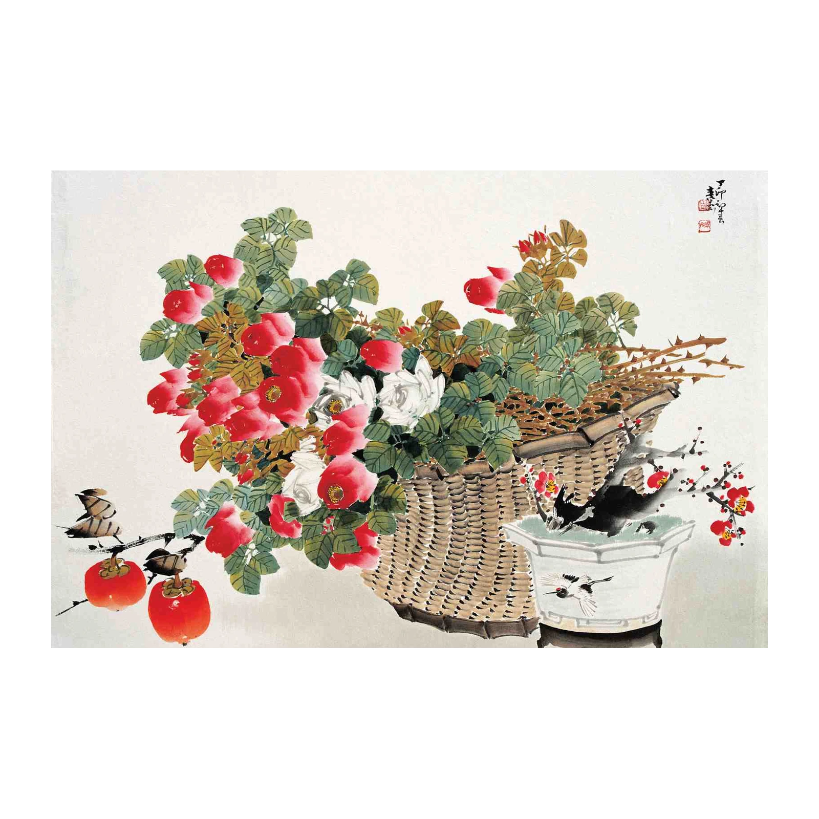 Vibrant Floral & Fruit Still Life Wall Art