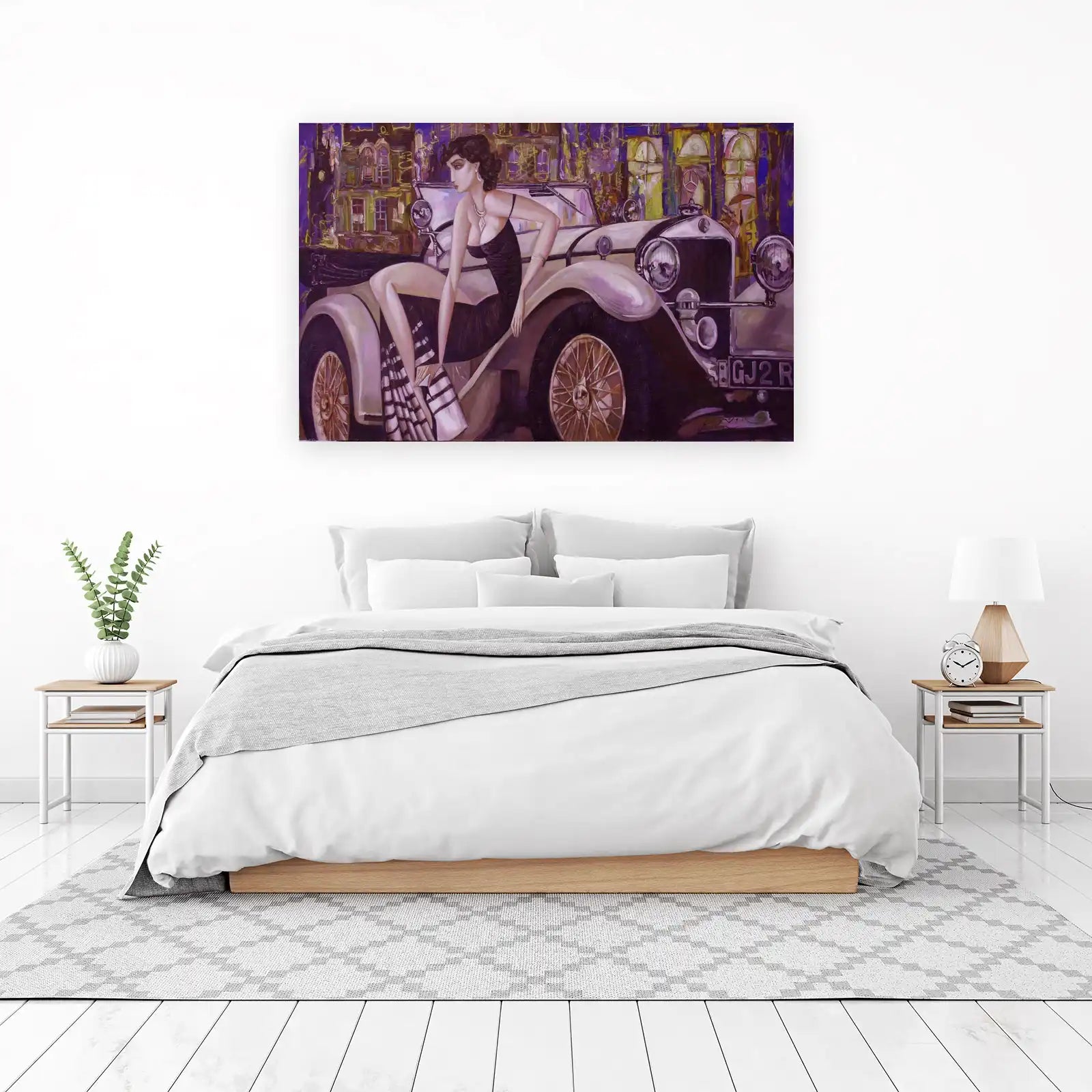 Vintage Glamour Woman & Car Wall Art