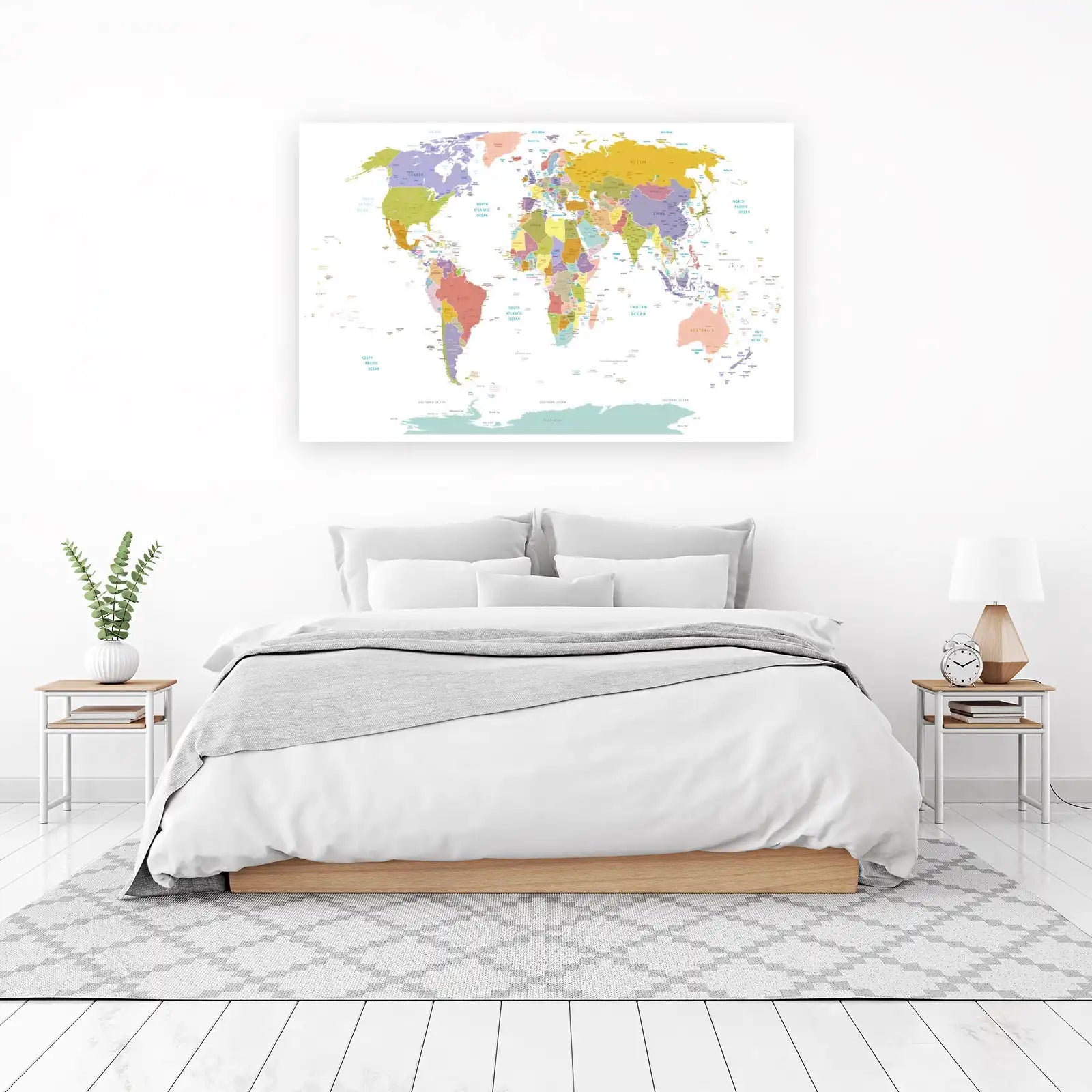 Vibrant World Map Wall Art