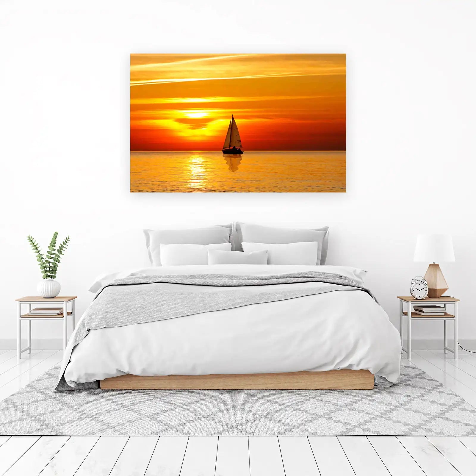 Sailboat Sunset Serenity Wall Art