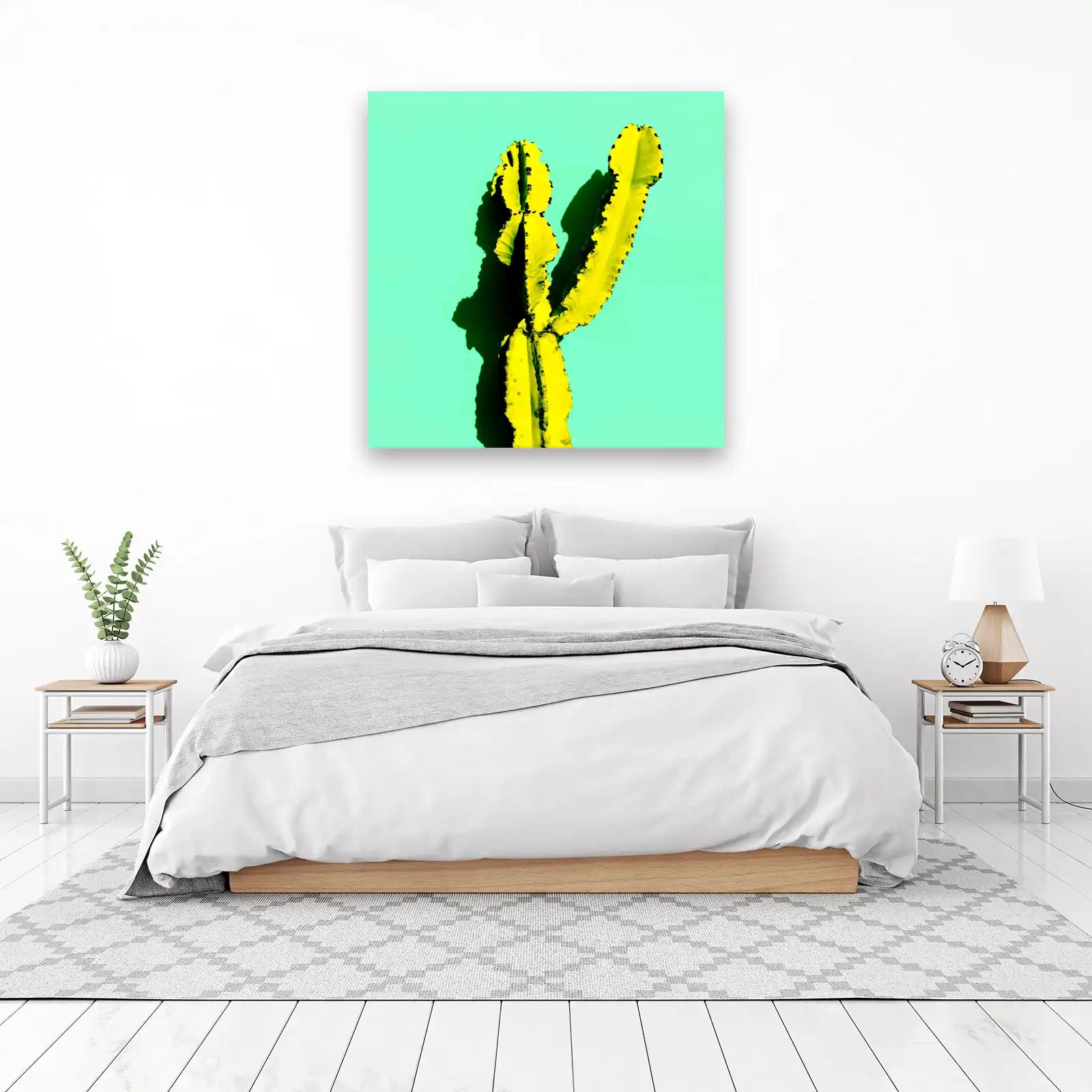 Vibrant Yellow Cactus Wall Art