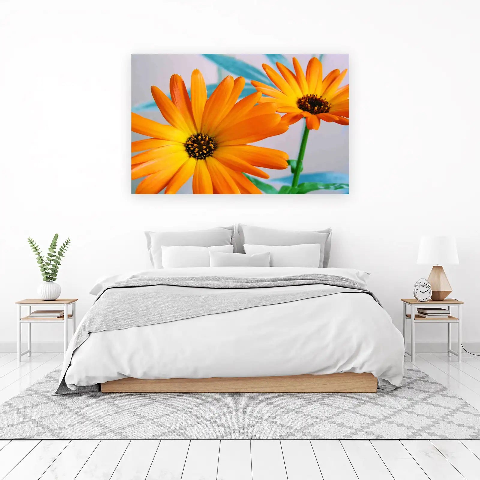 Vibrant Orange Daisy Bloom Wall Art
