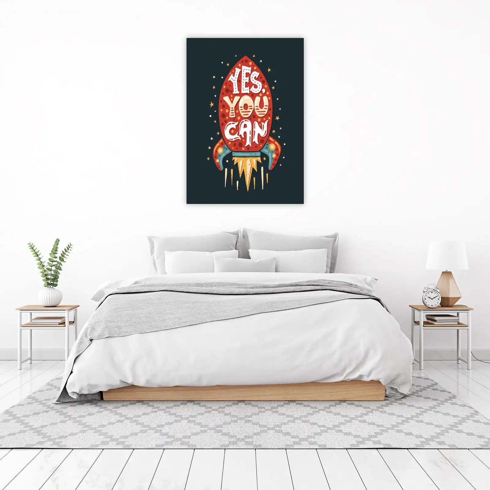Motivational Rocket 'Yes, You Can' Wall Art