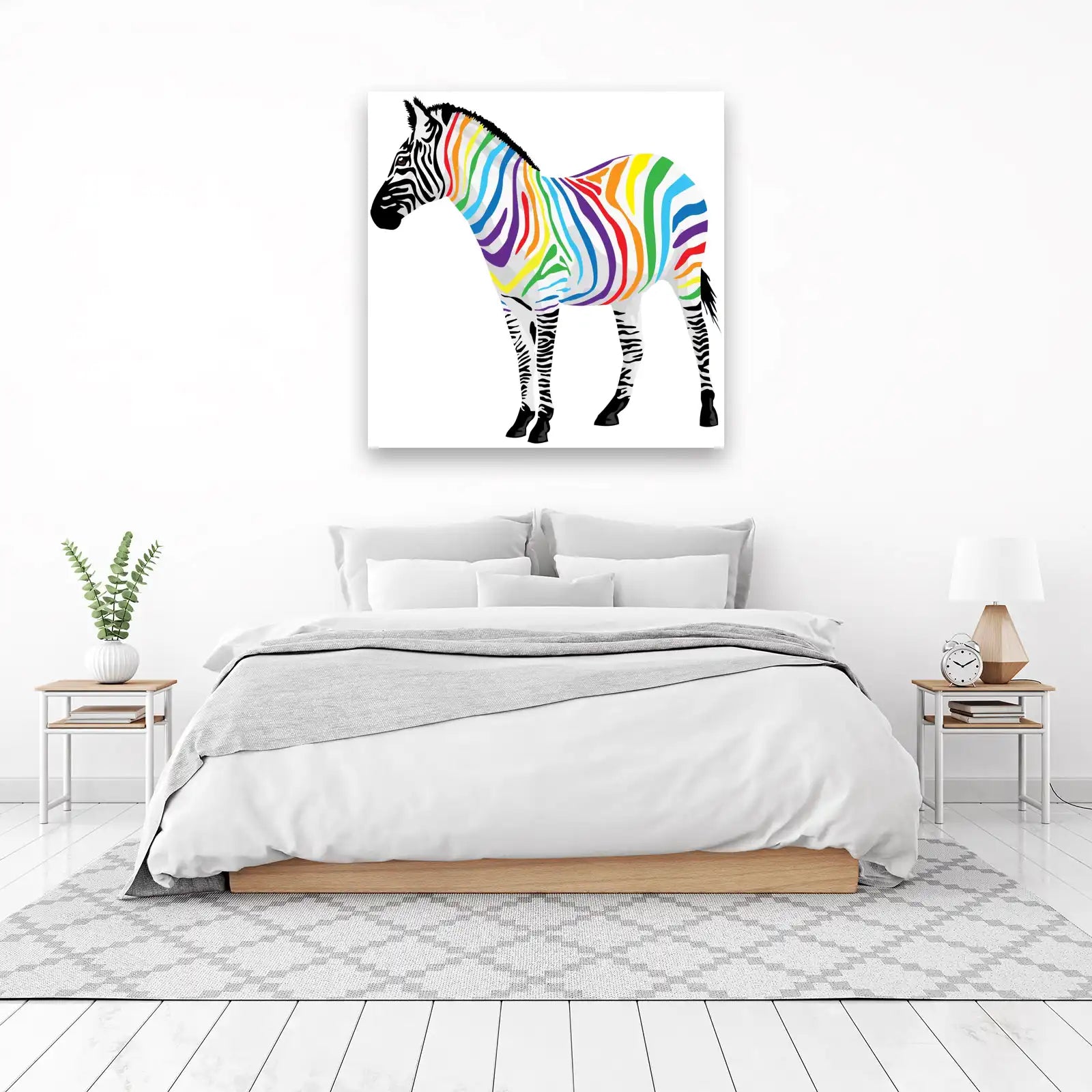 Vibrant Rainbow Zebra Wall Art Wall Art