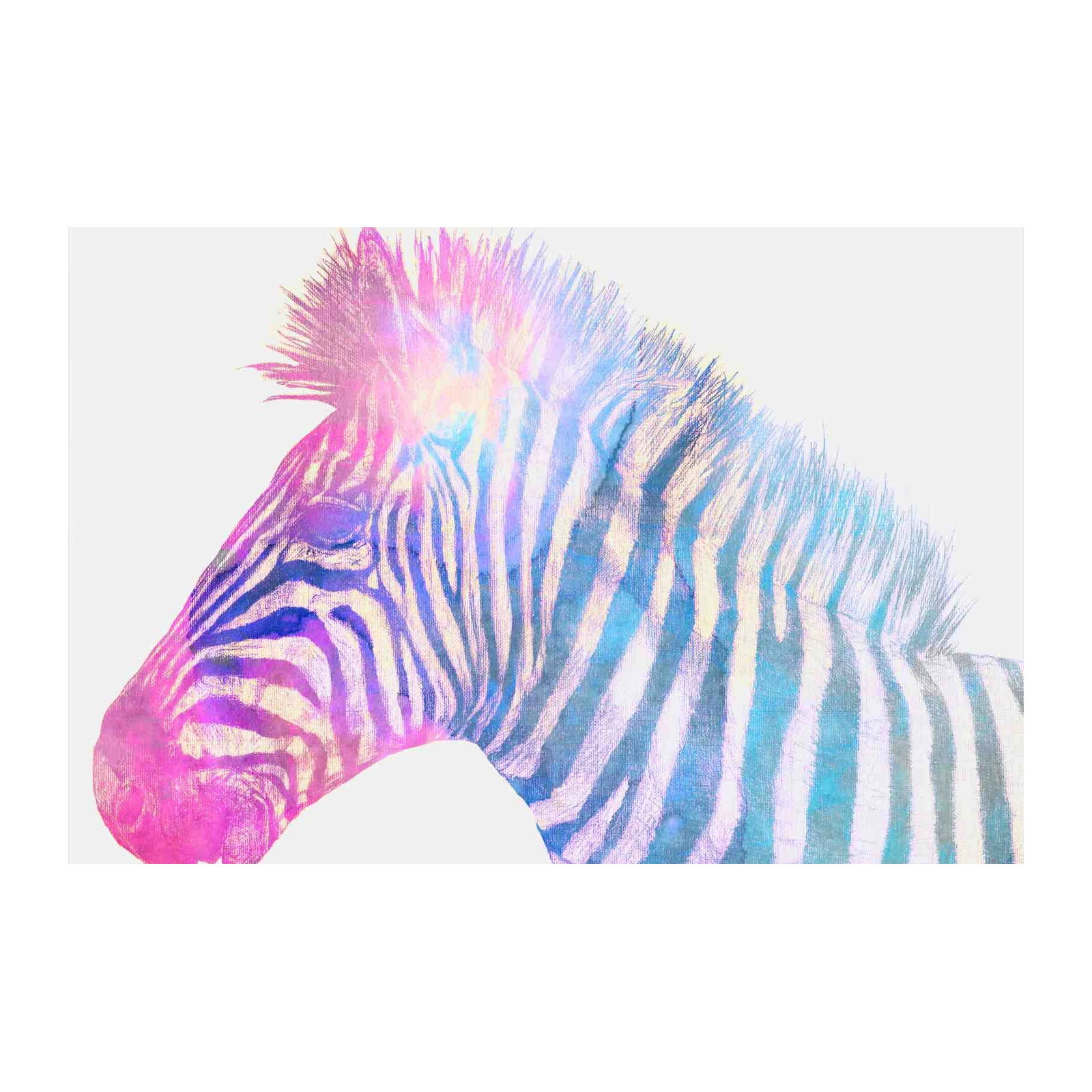 Vibrant Galaxy Zebra Head Wall Art