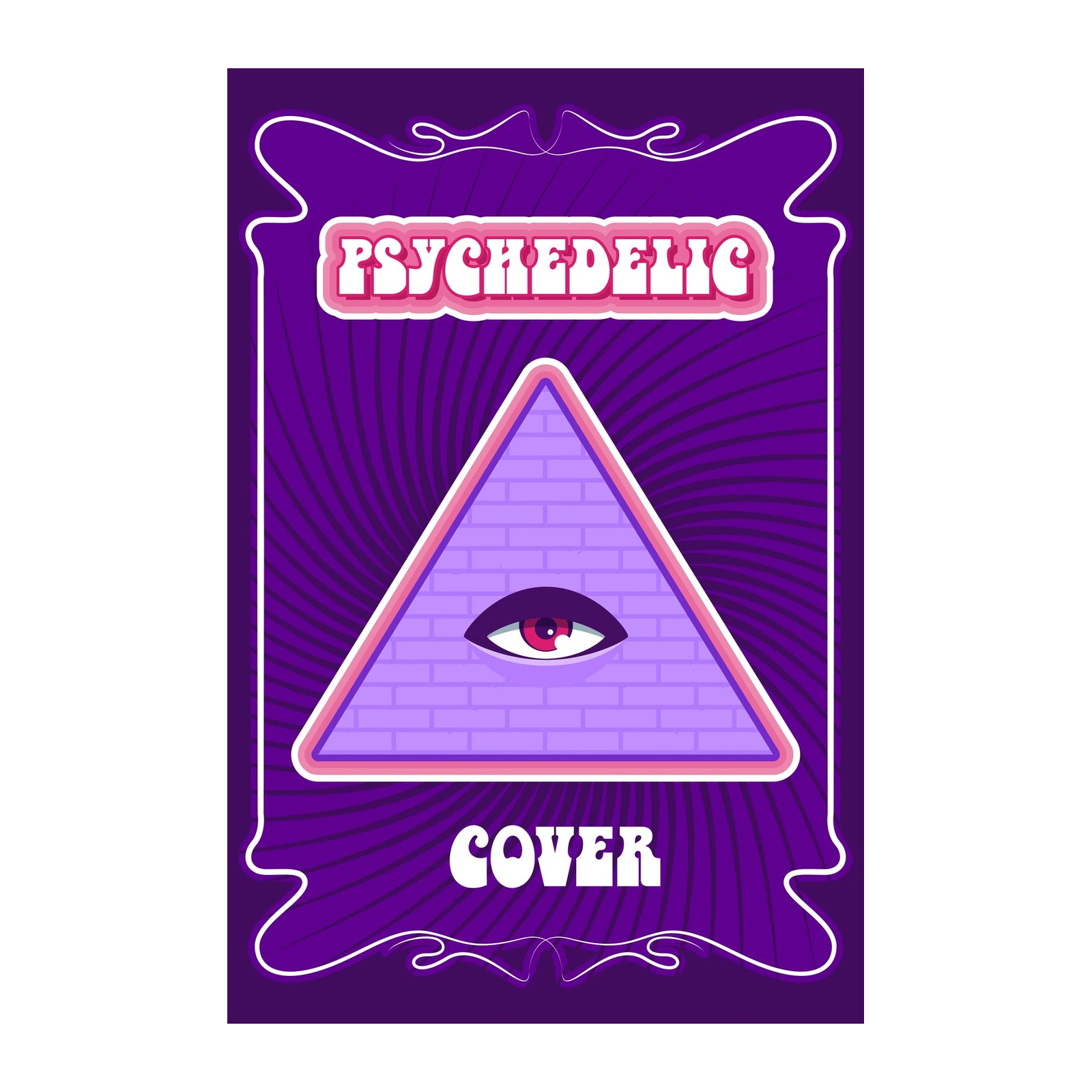 Psychedelic All-Seeing Eye Pyramid Wall Art