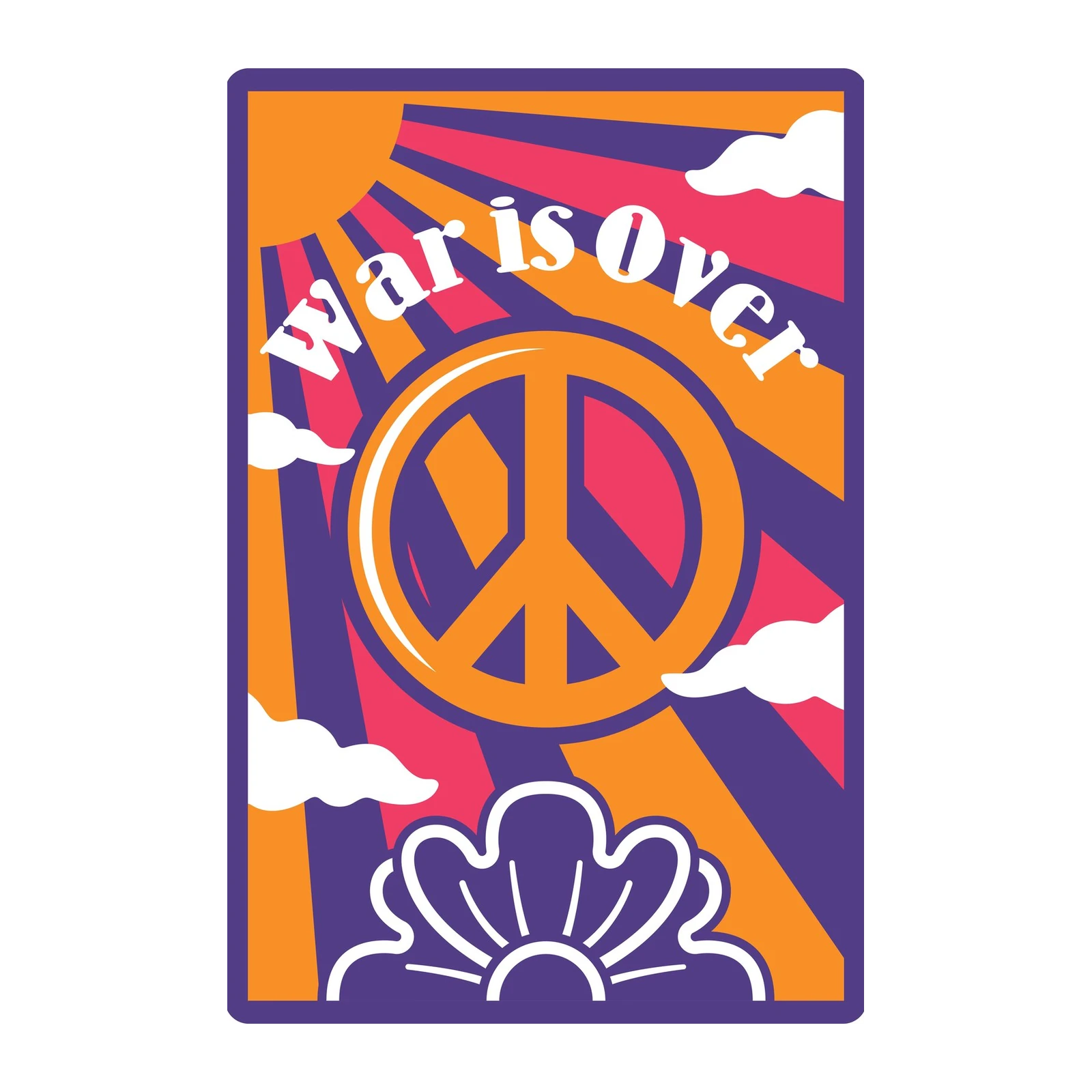 Retro Peace & Love "War is Over" Wall Art