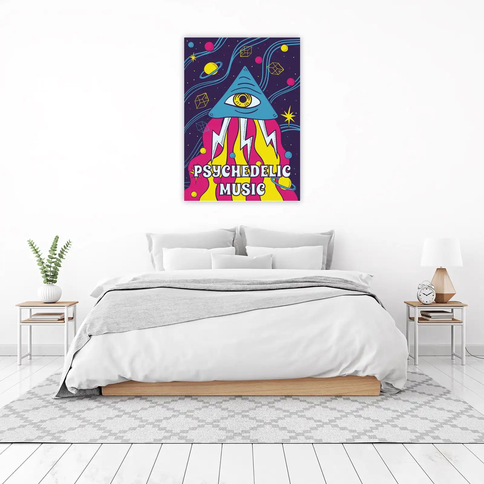 Psychedelic Music Eye Pyramid Wall Art