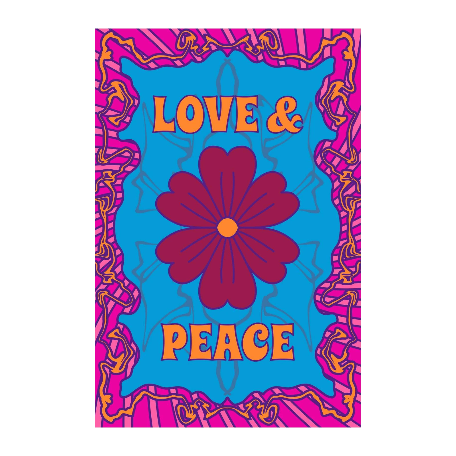 Retro Flower "Love & Peace" Wall Art