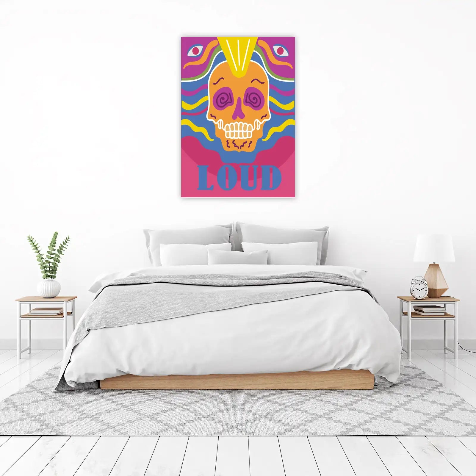 Psychedelic Skull "LOUD" Wall Art