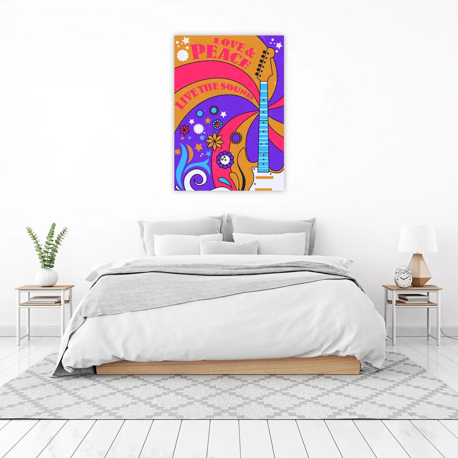 Psychedelic Guitar Love & Peace Wall Art
