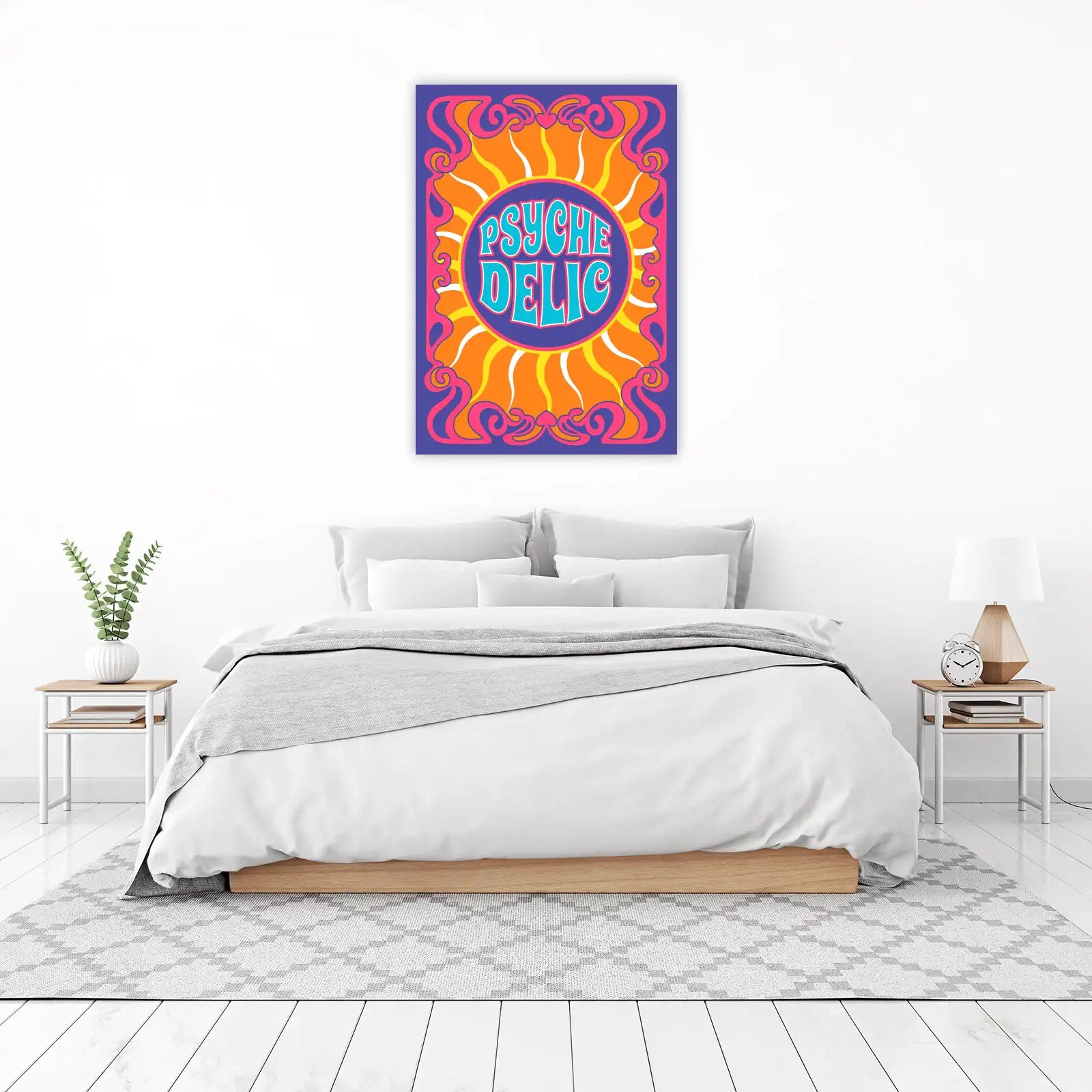 Retro Psychedelic Sunburst Wall Art