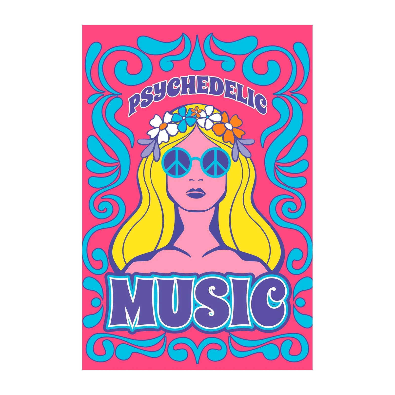 Psychedelic Peace Music Wall Art