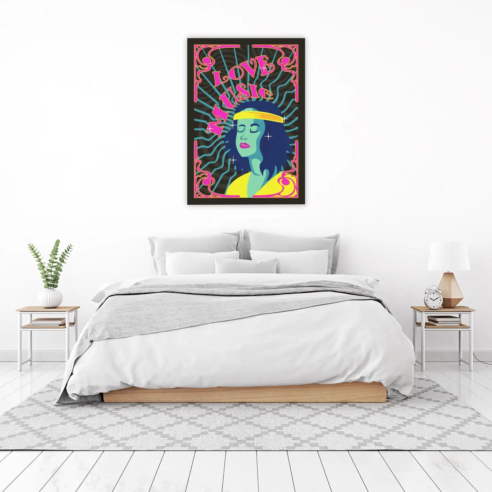Retro Vibes Love Music Wall Art