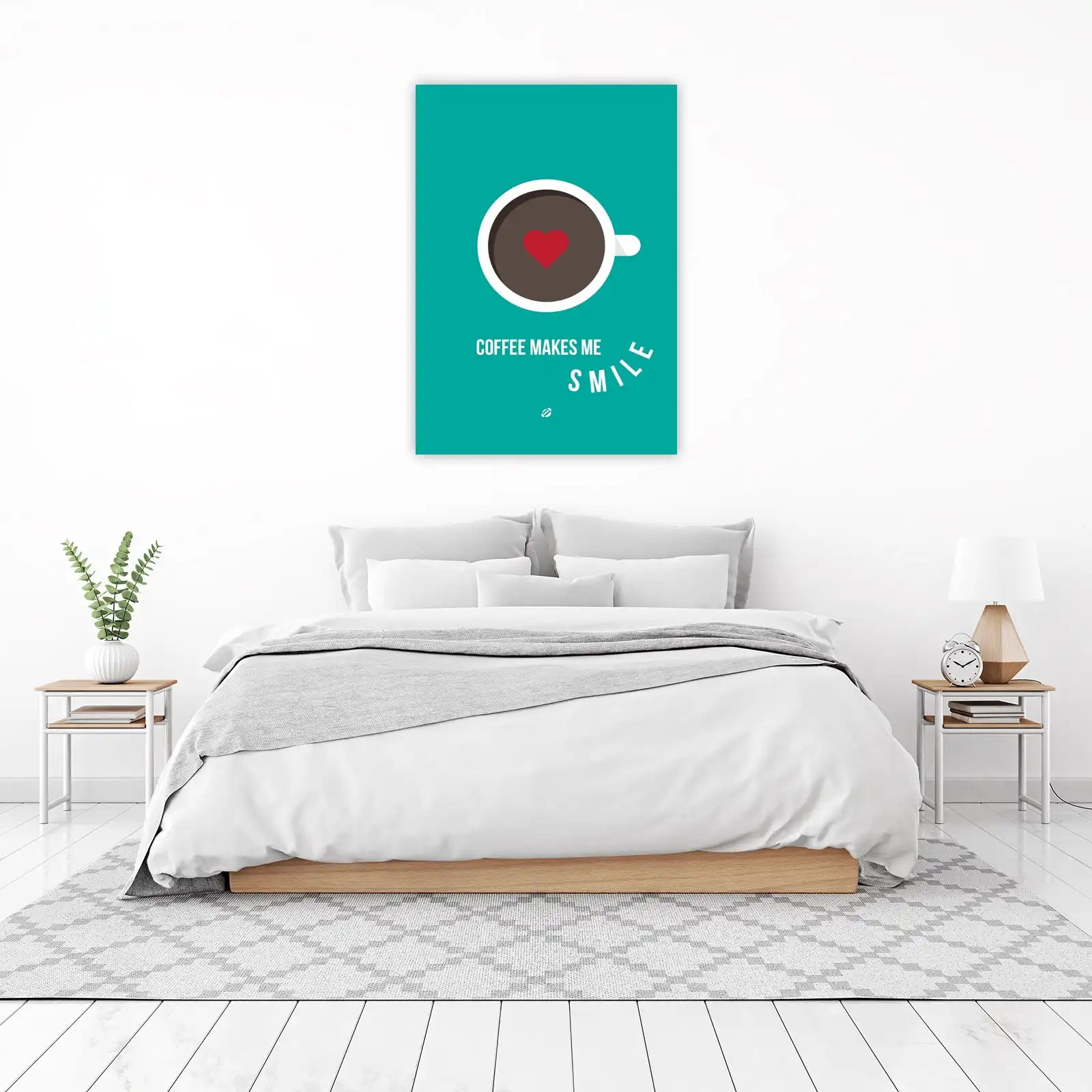 Coffee Lover's Smile Heart Wall Art