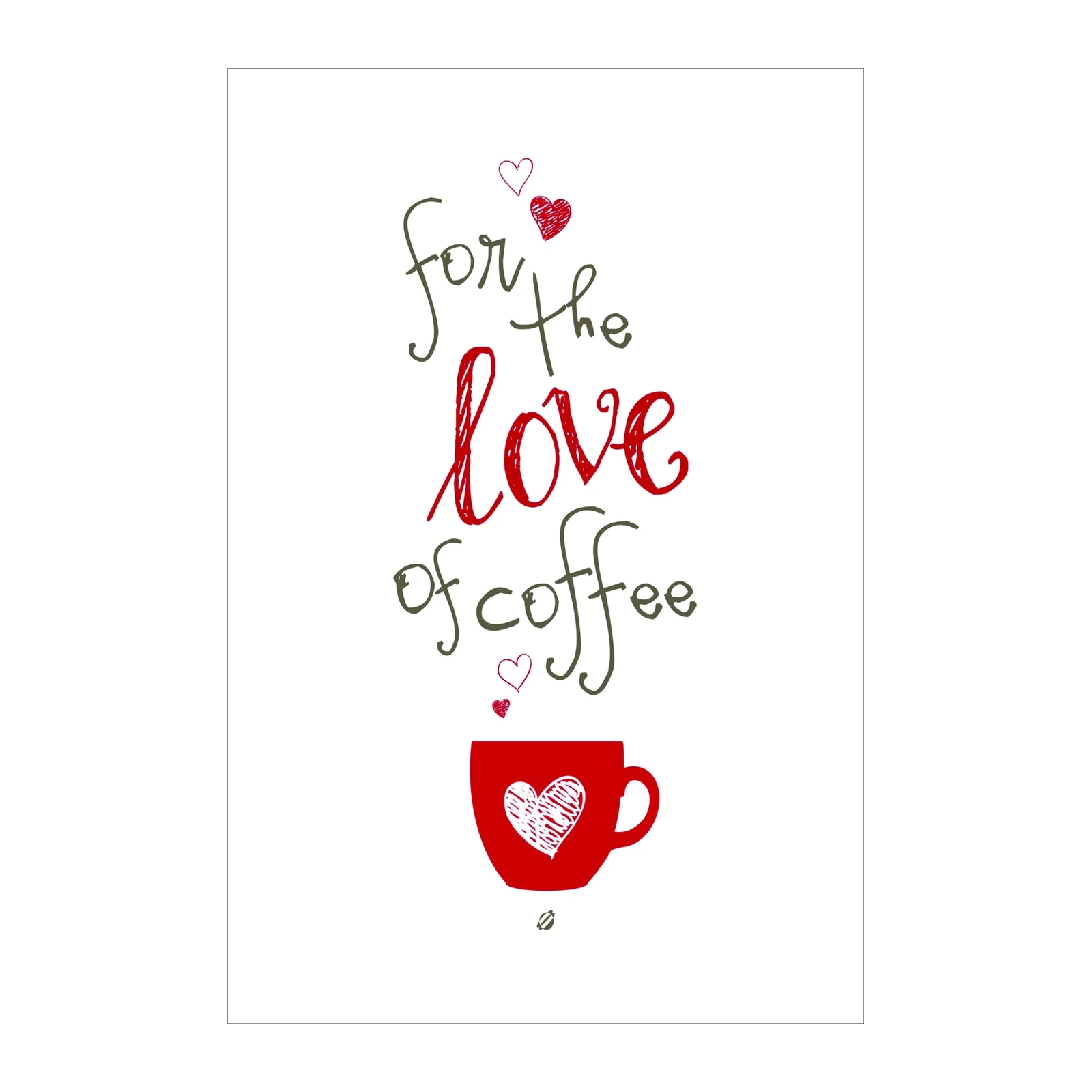 Love of Coffee Hand-Drawn Hearts Wall Art