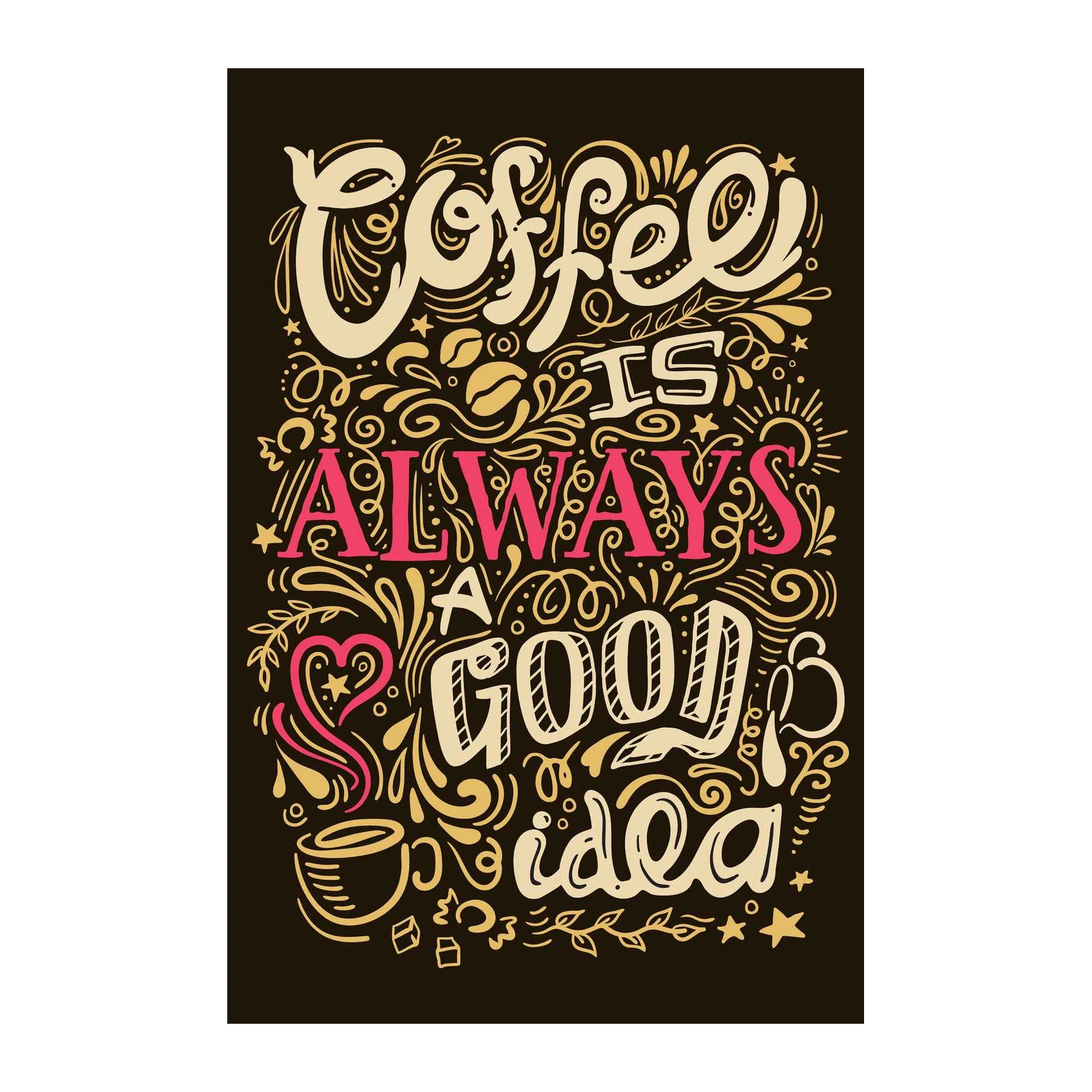 Coffee is Always a Good Idea Typography Wall Art