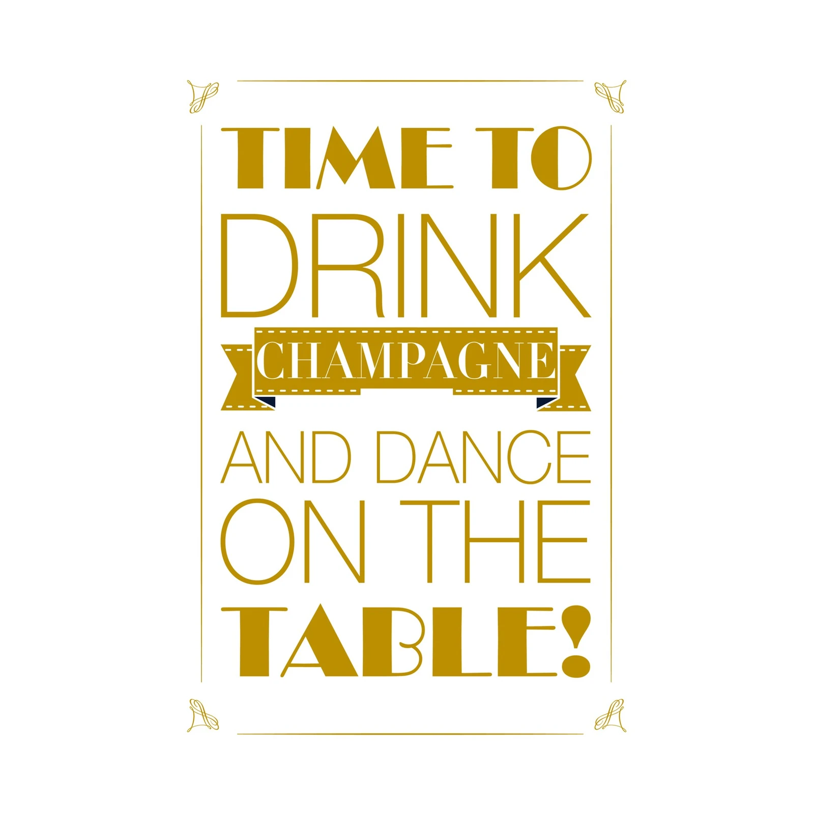 Celebrate Life Golden Champagne Wall Art