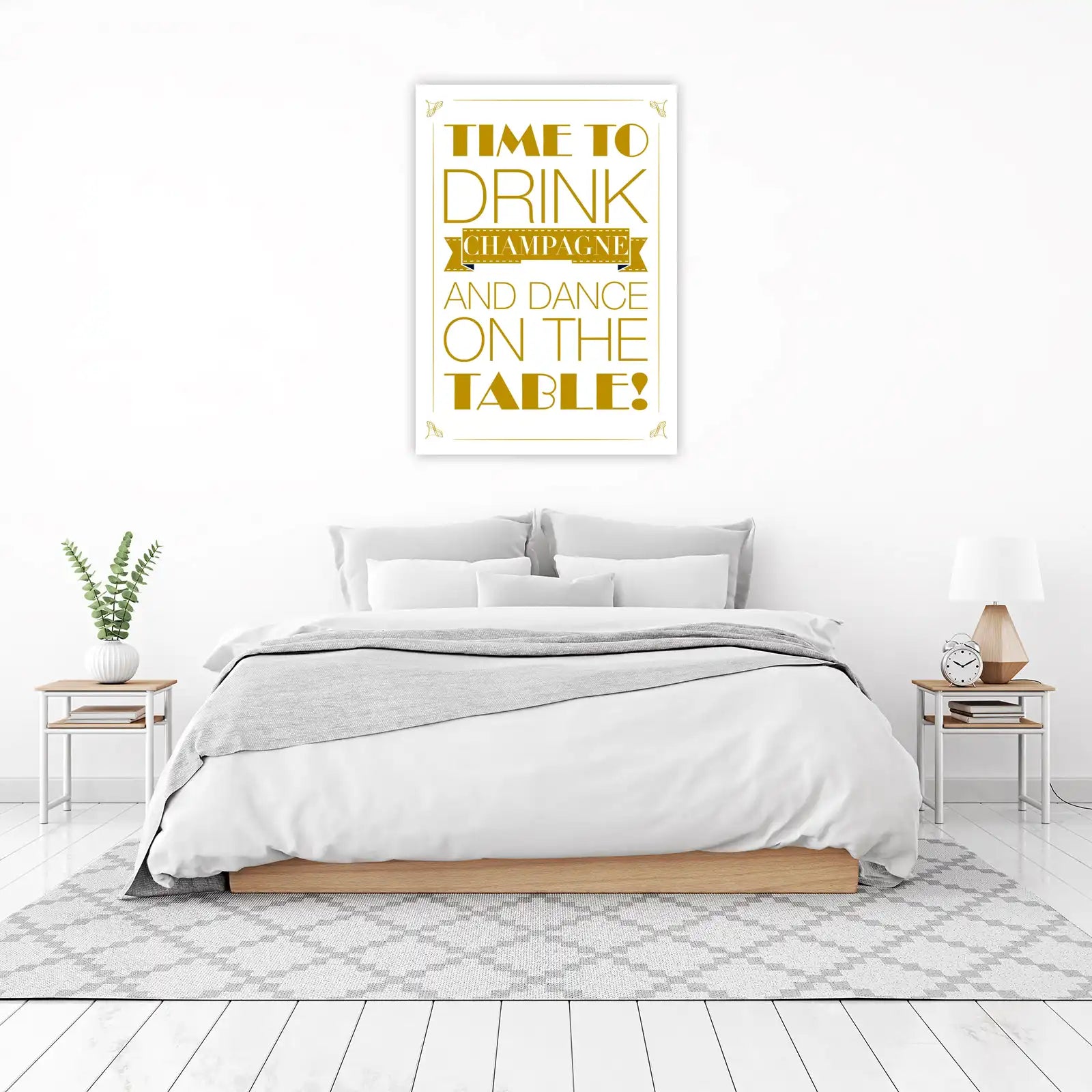 Celebrate Life Golden Champagne Wall Art