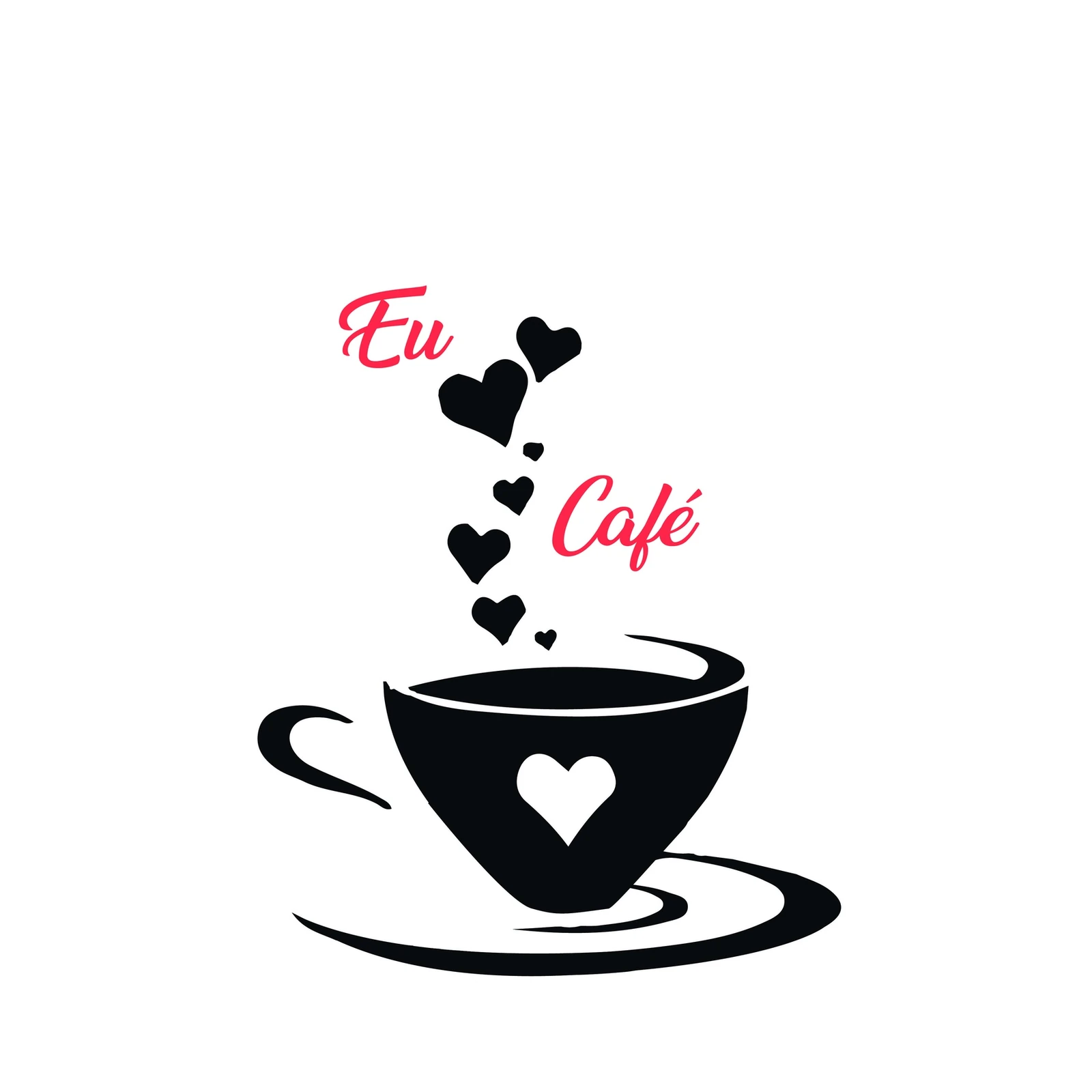 I Love Coffee Heart Cup Wall Art