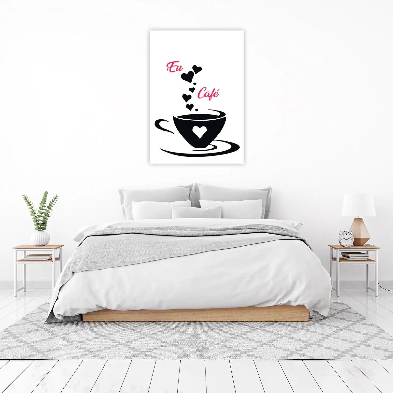 I Love Coffee Heart Cup Wall Art