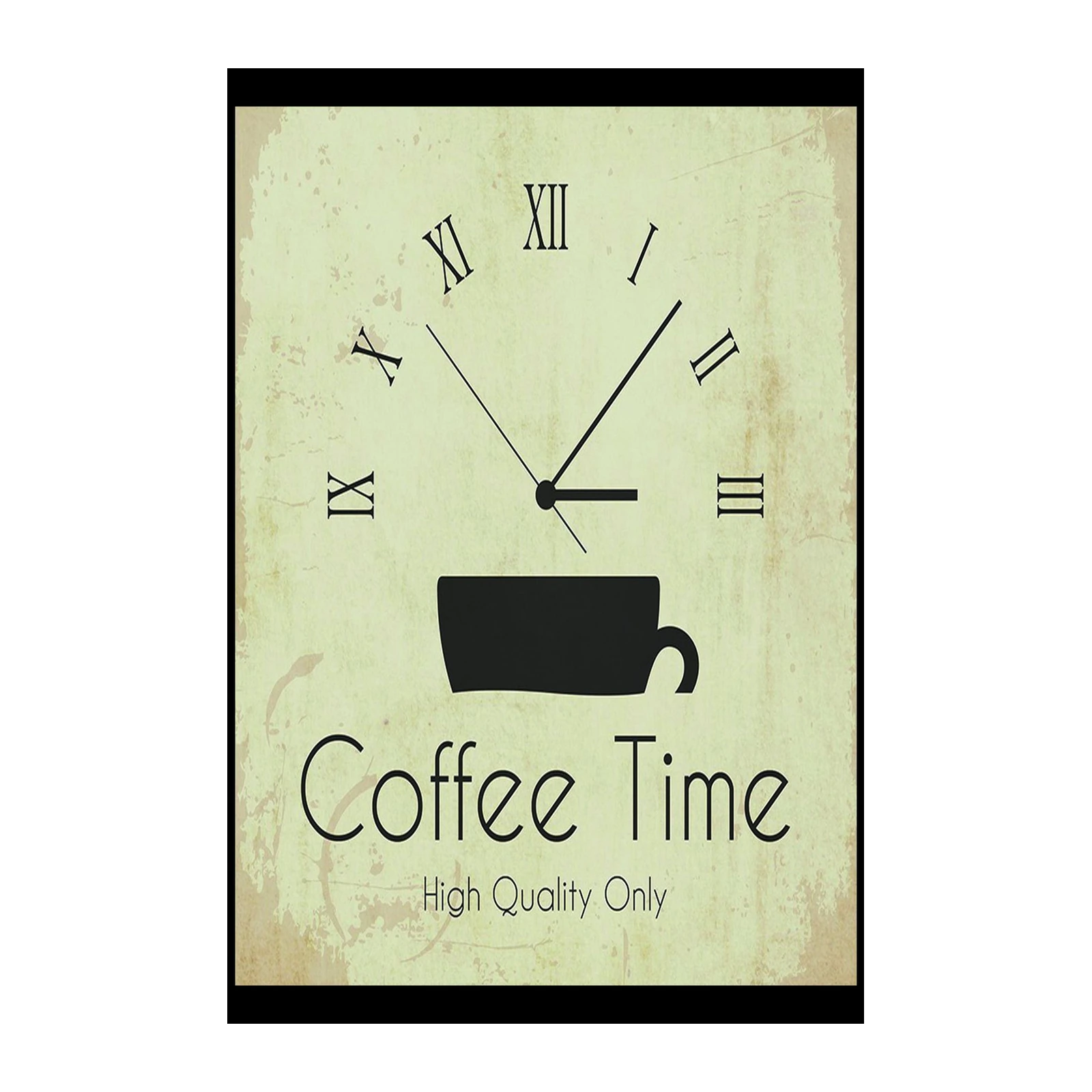 Vintage Coffee Time Clock Wall Art Wall Art