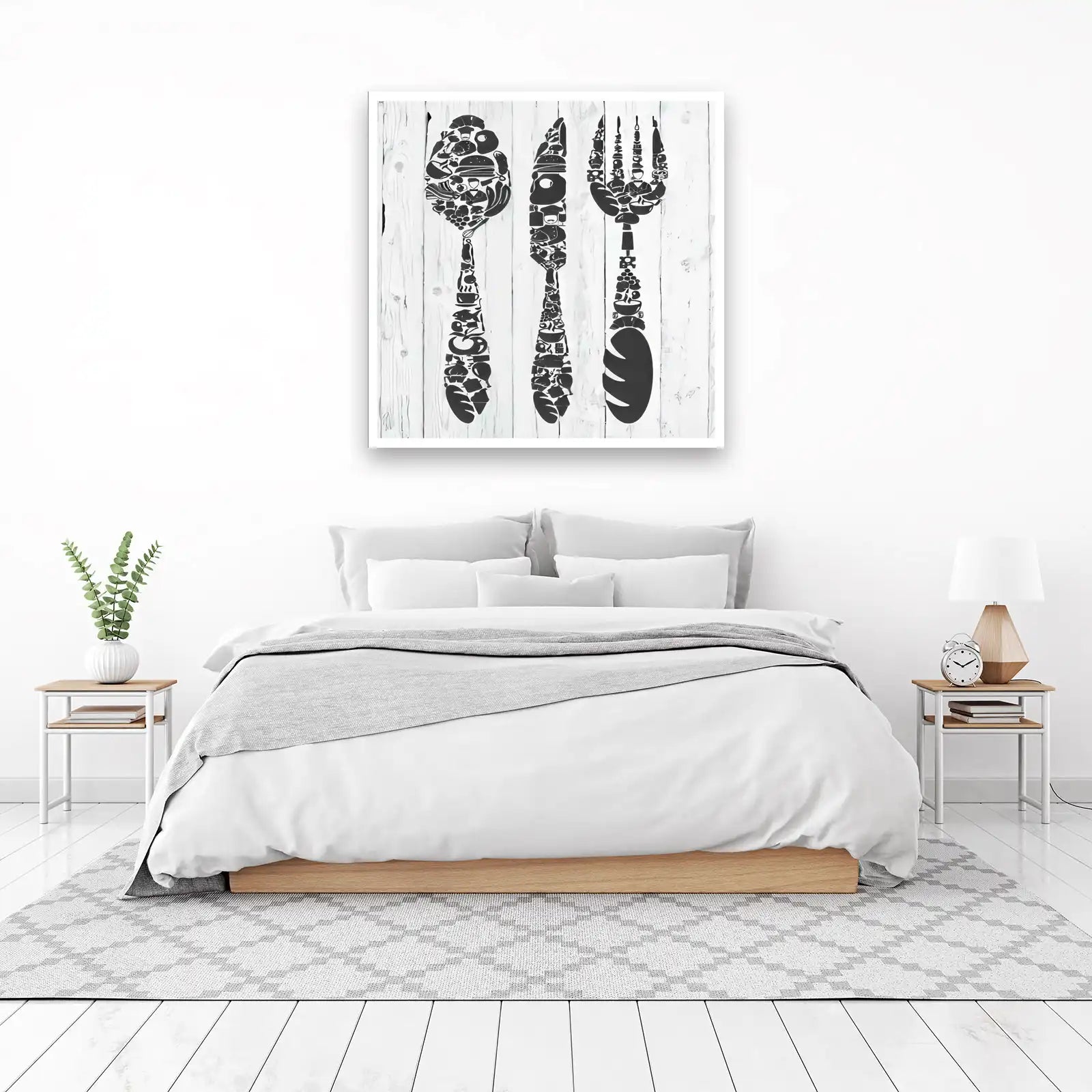 Whimsical Foodie Spoon Fork Knife Wall Art