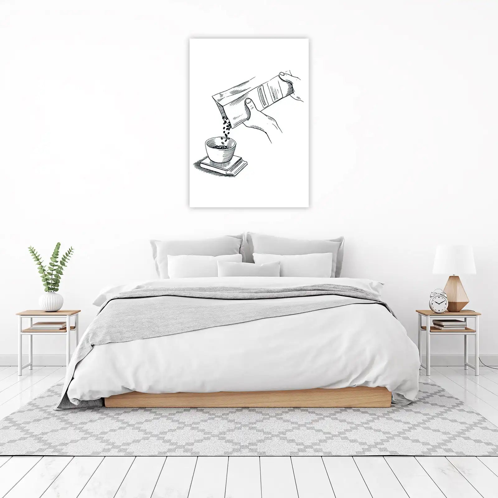Hand Pouring Coffee Beans Wall Art