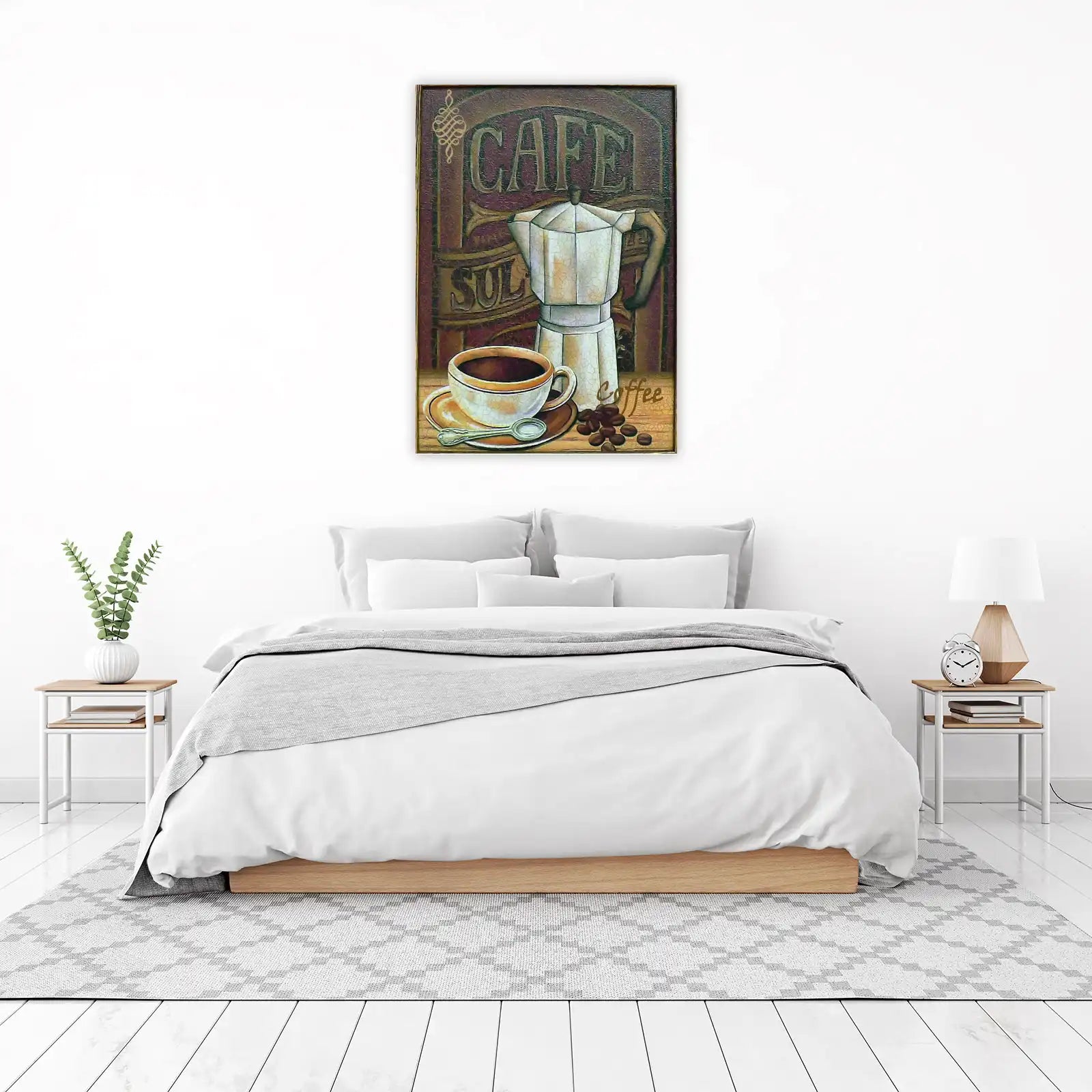 Vintage Cafe Coffee Moka Pot Wall Art