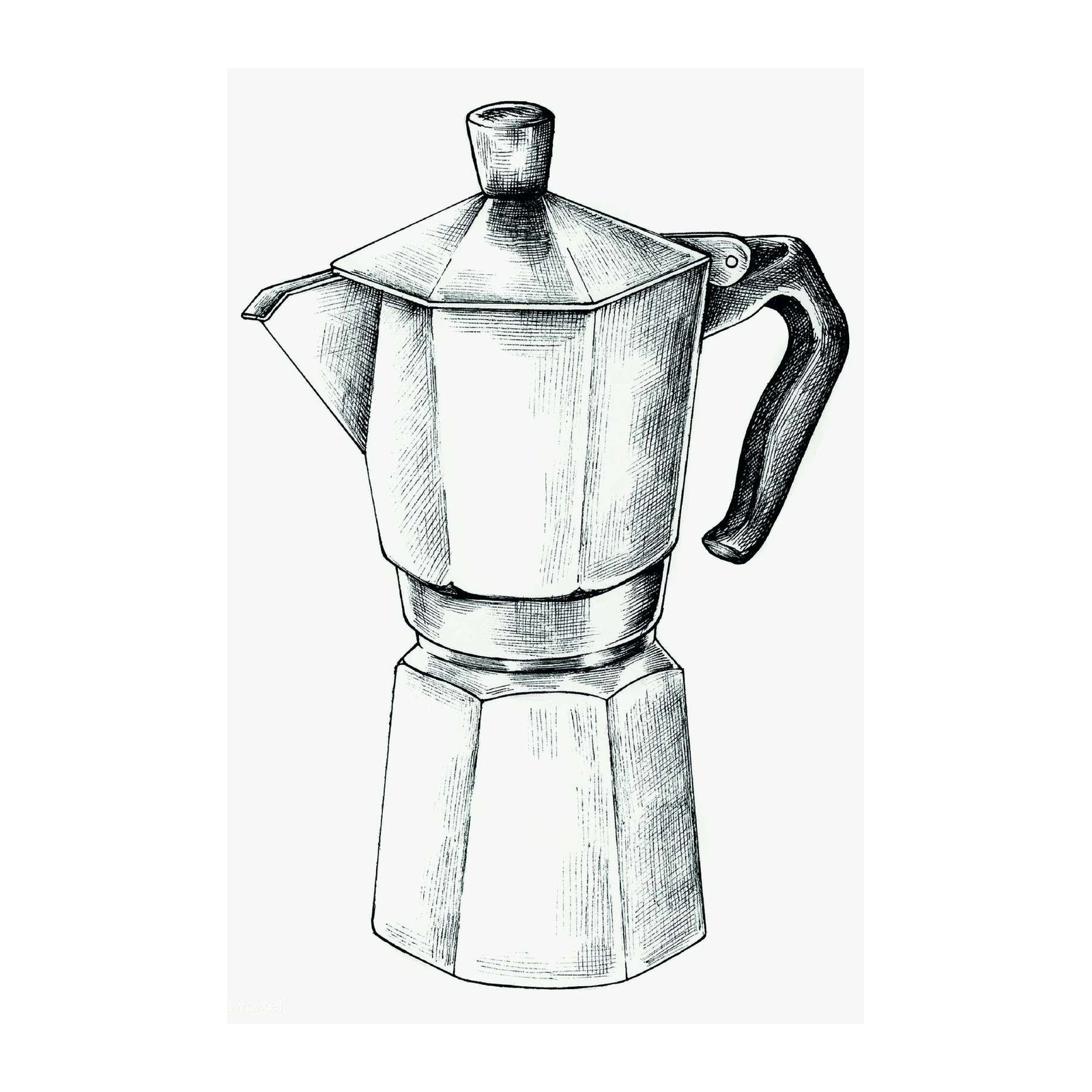Vintage Espresso Maker Sketch Wall Art
