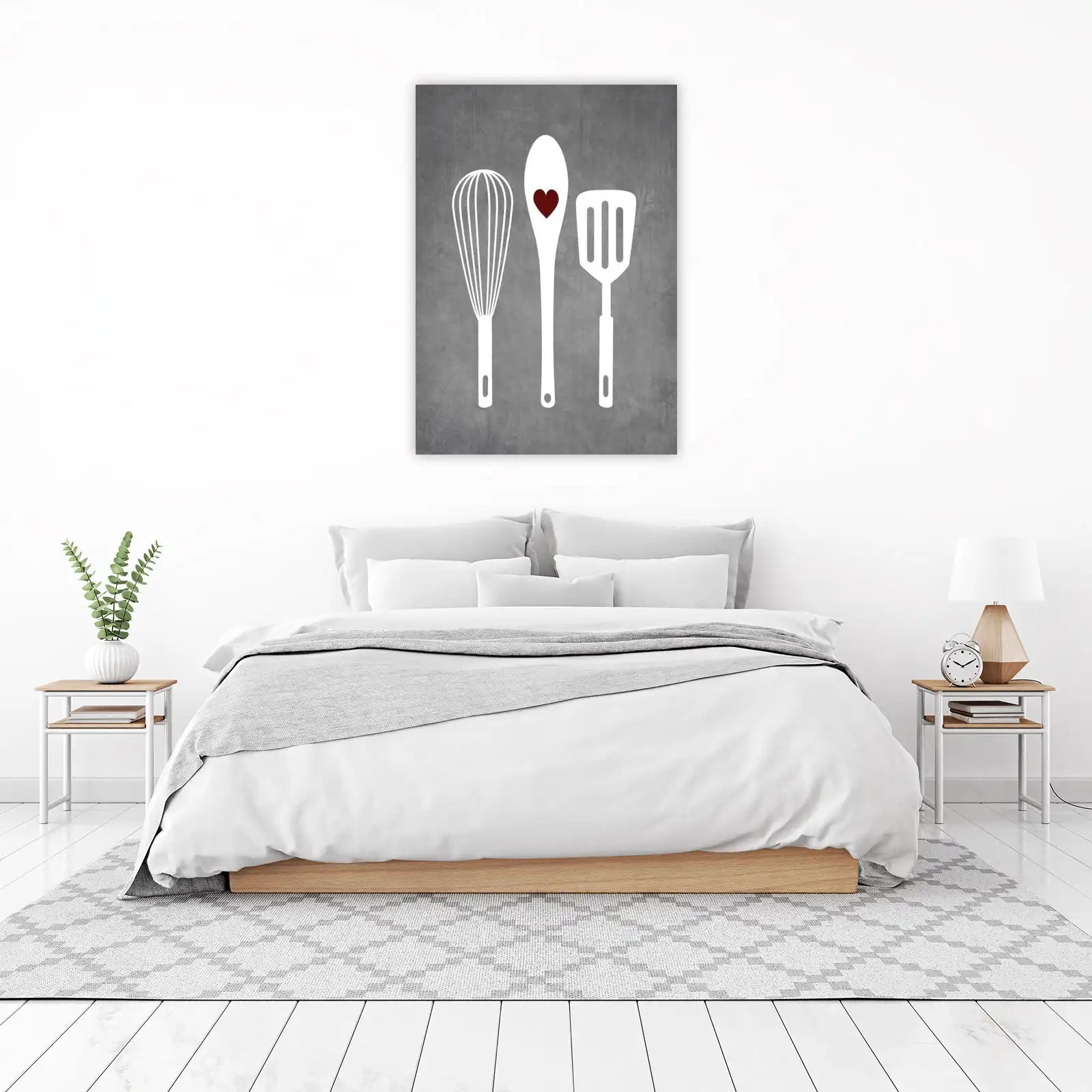 Kitchen Love Whisk Spatula Spoon Wall Art