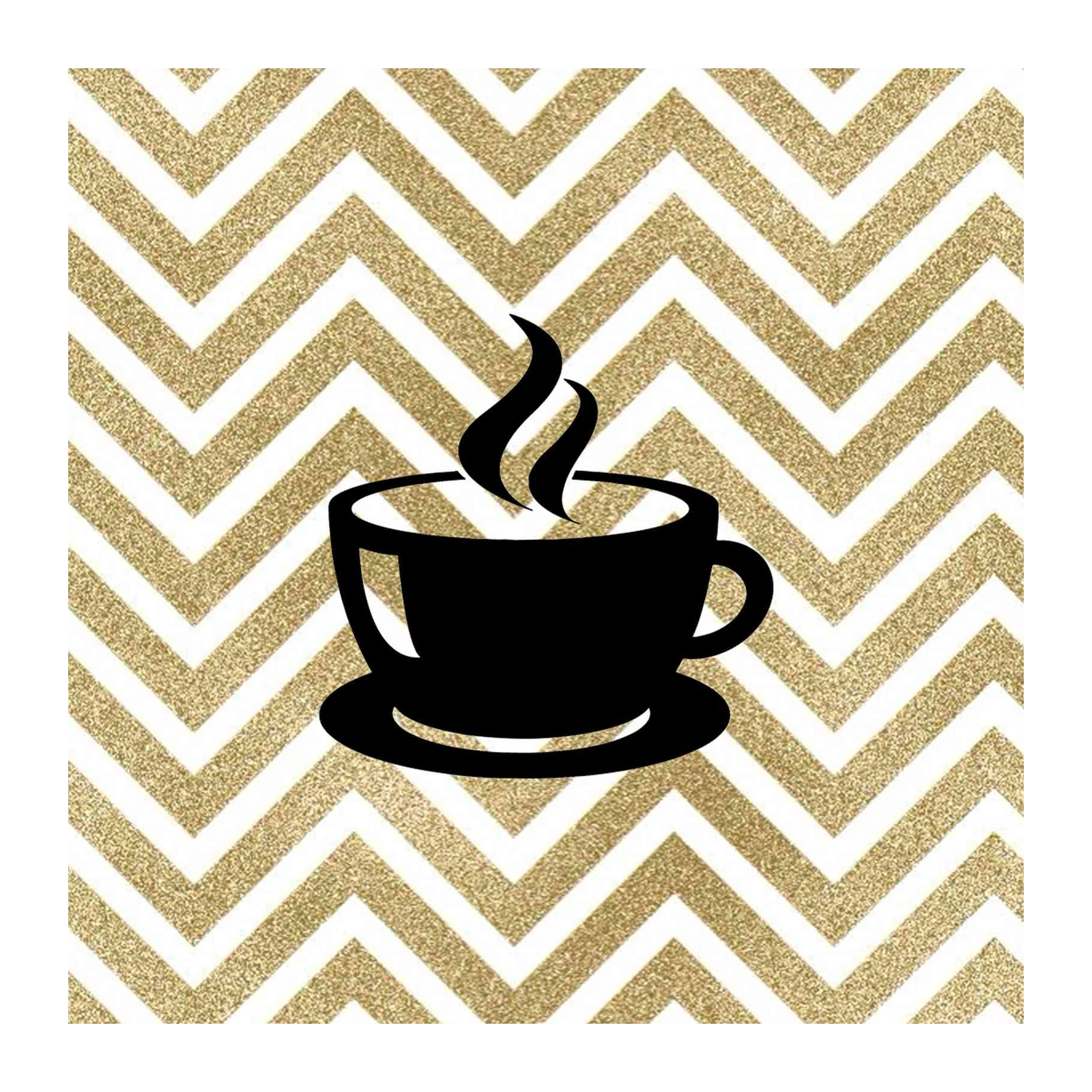 Glamorous Gold Chevron Coffee Wall Art