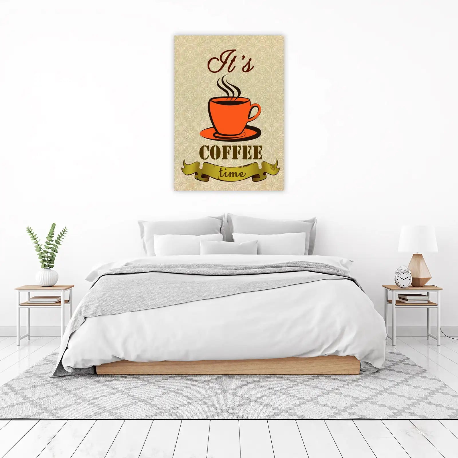 Retro Coffee Time Orange Cup Wall Art