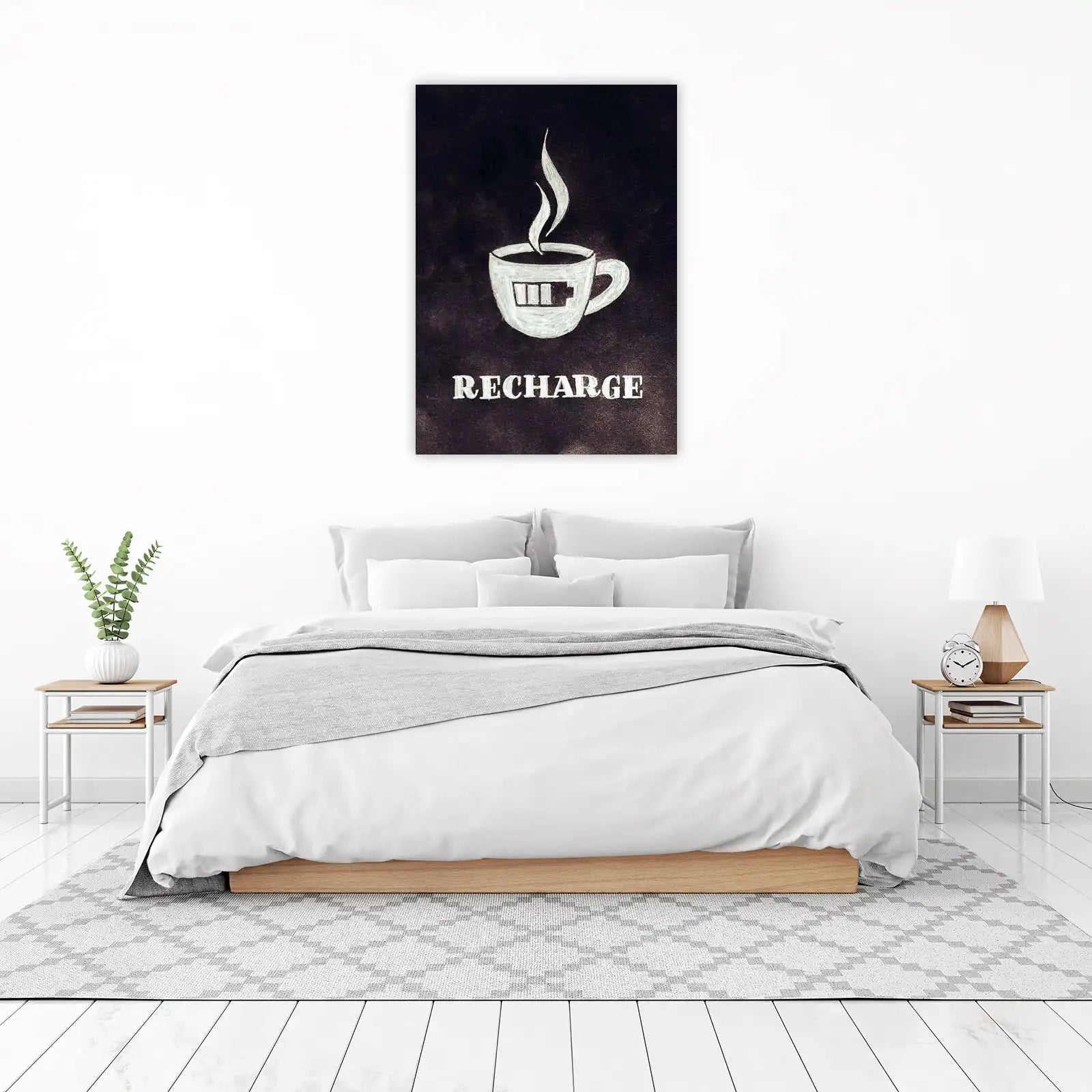 Coffee Recharge Battery Chalk Art Wall Art
