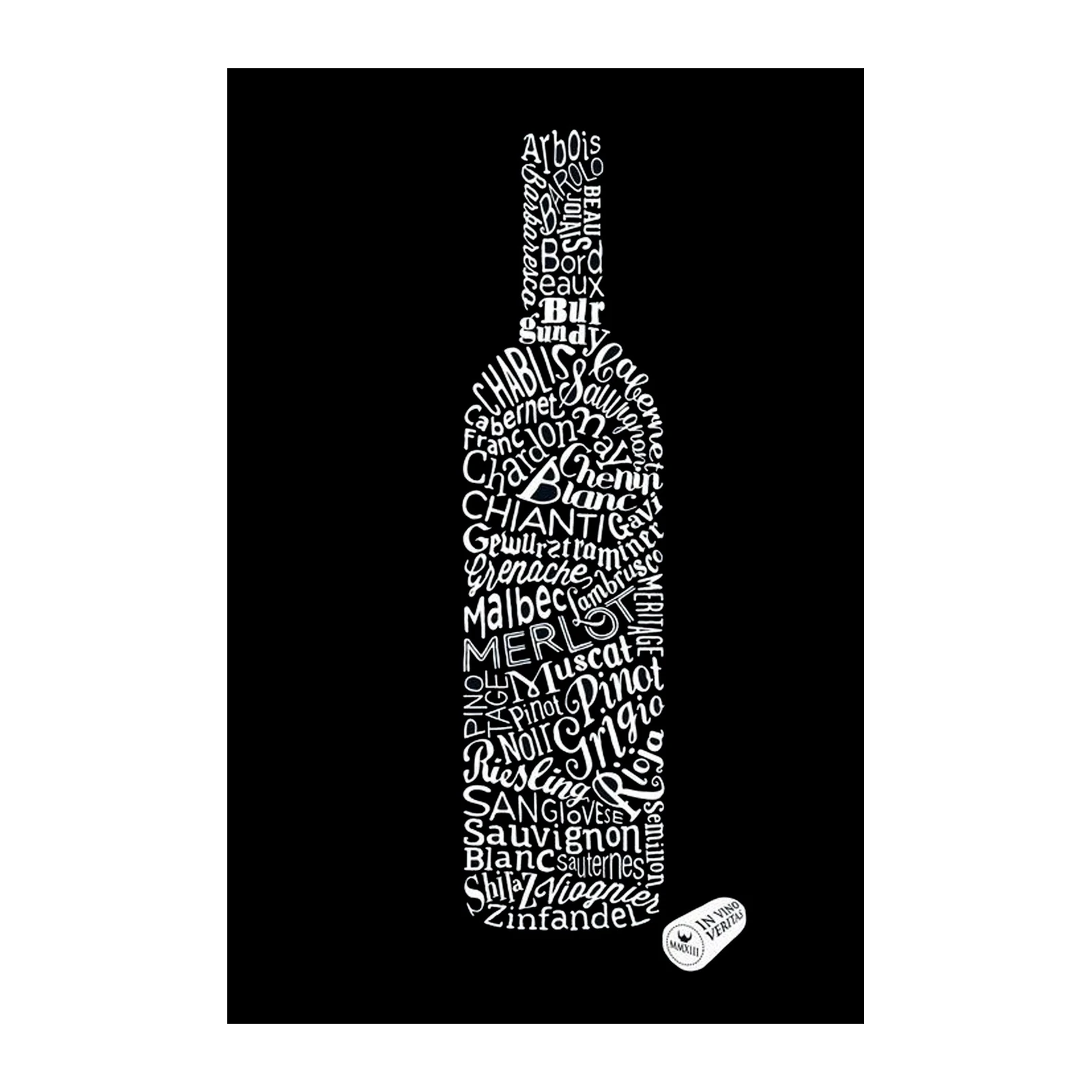Elegant Wine Typography Bottle Wall Art