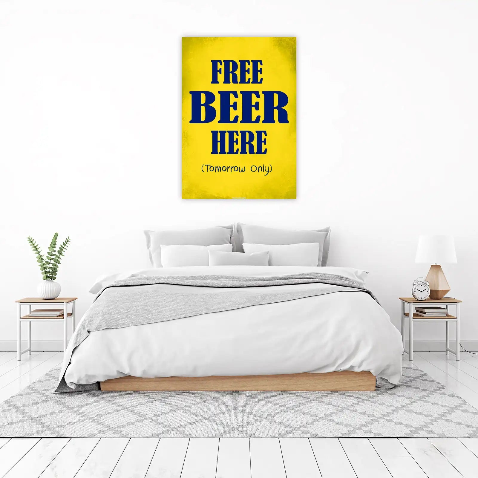 Funny Free Beer Here Wall Art Wall Art