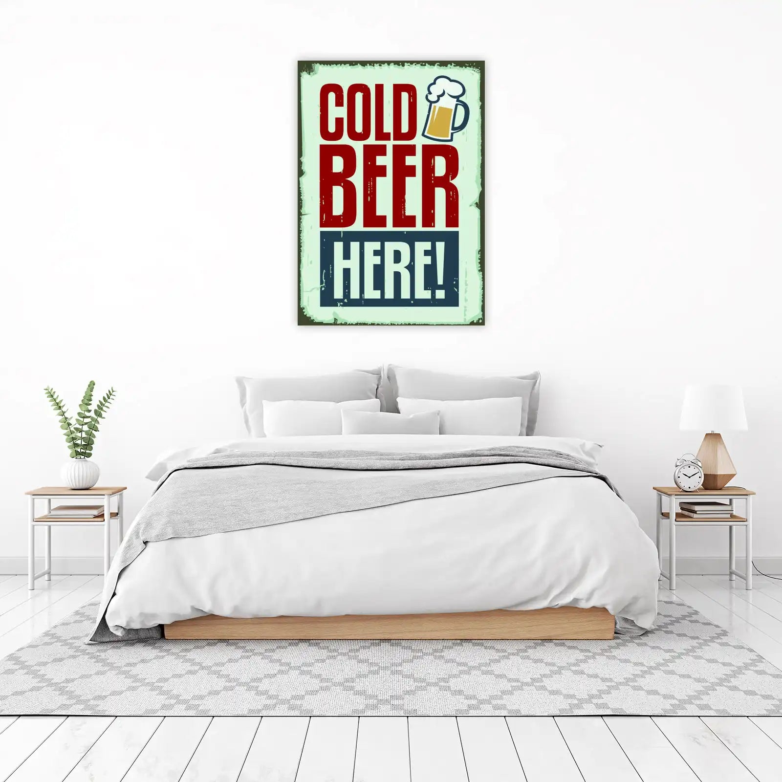 Vintage Cold Beer Here Wall Art
