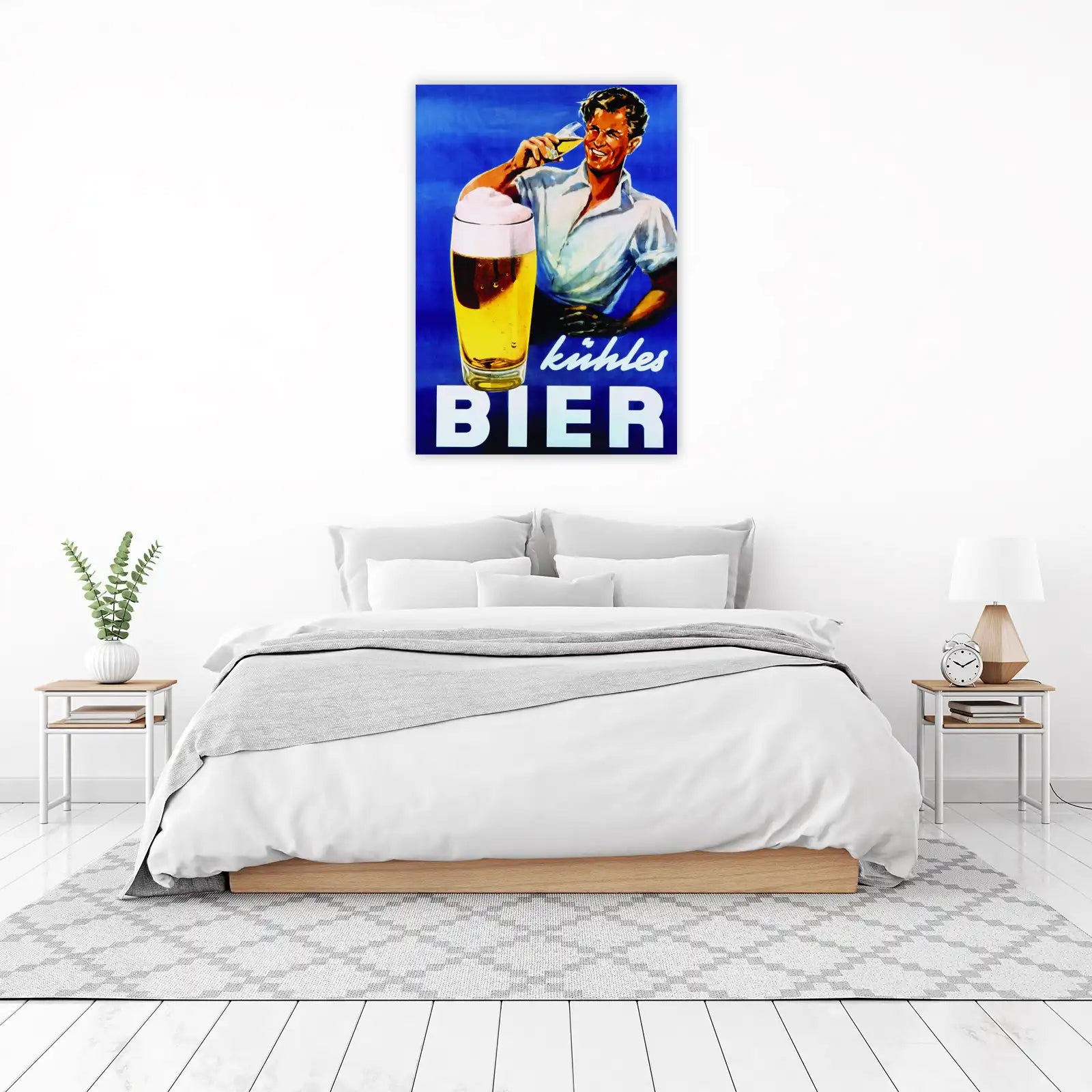 Retro Beer Ad 'Kühles Bier' Wall Art
